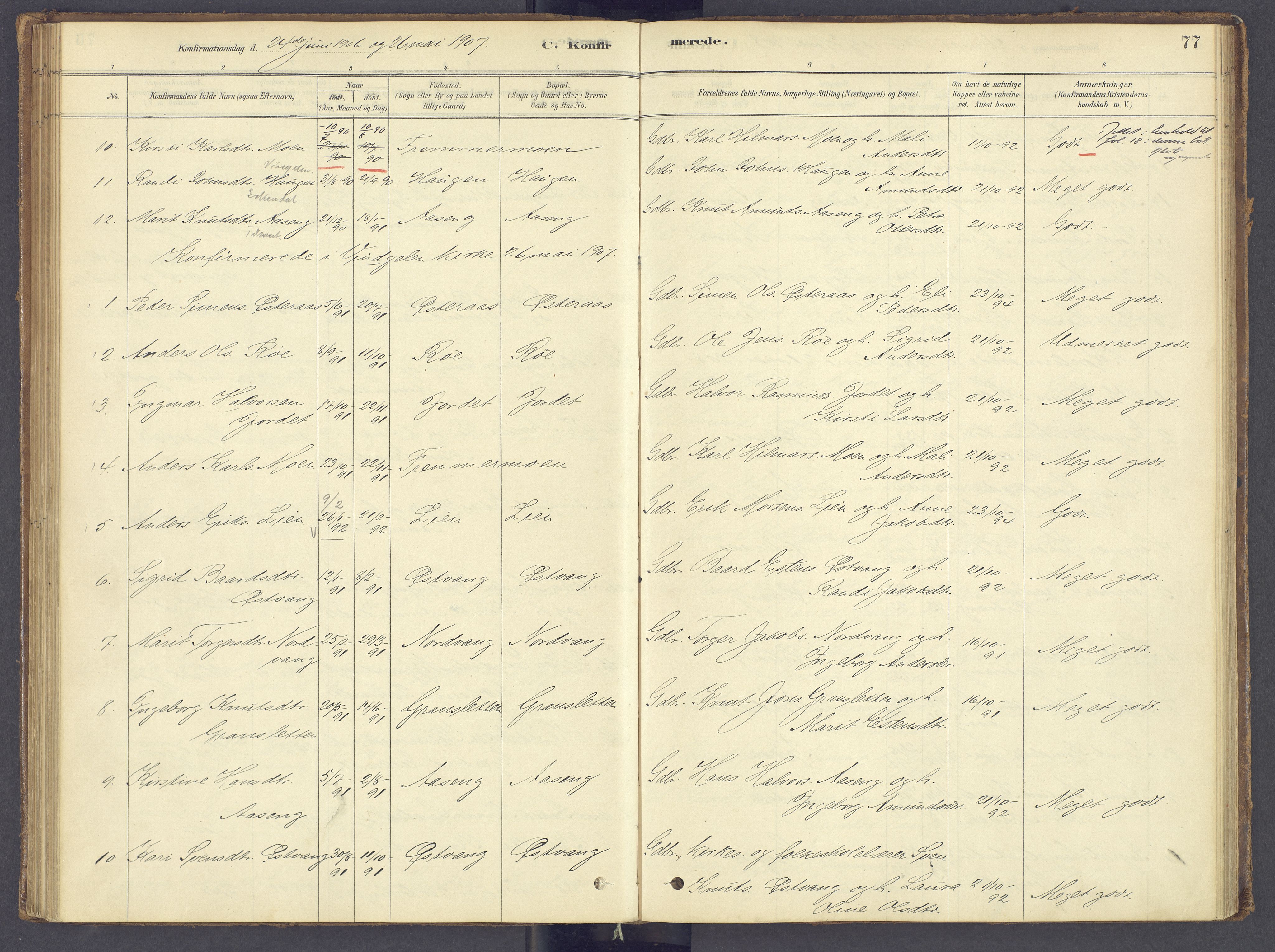 Tolga prestekontor, SAH/PREST-062/K/L0012: Parish register (official) no. 12, 1877-1925, p. 77