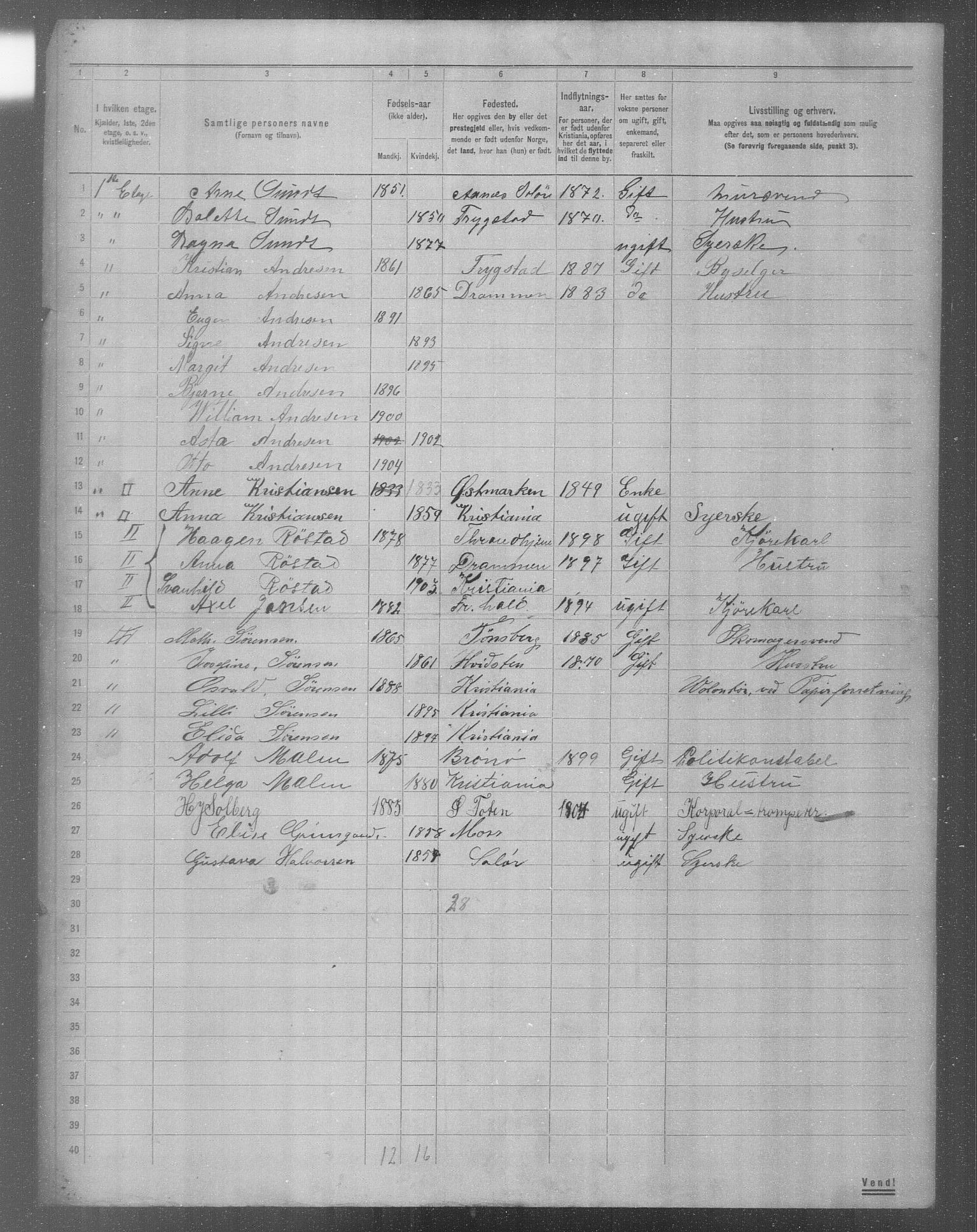 OBA, Municipal Census 1904 for Kristiania, 1904, p. 10380