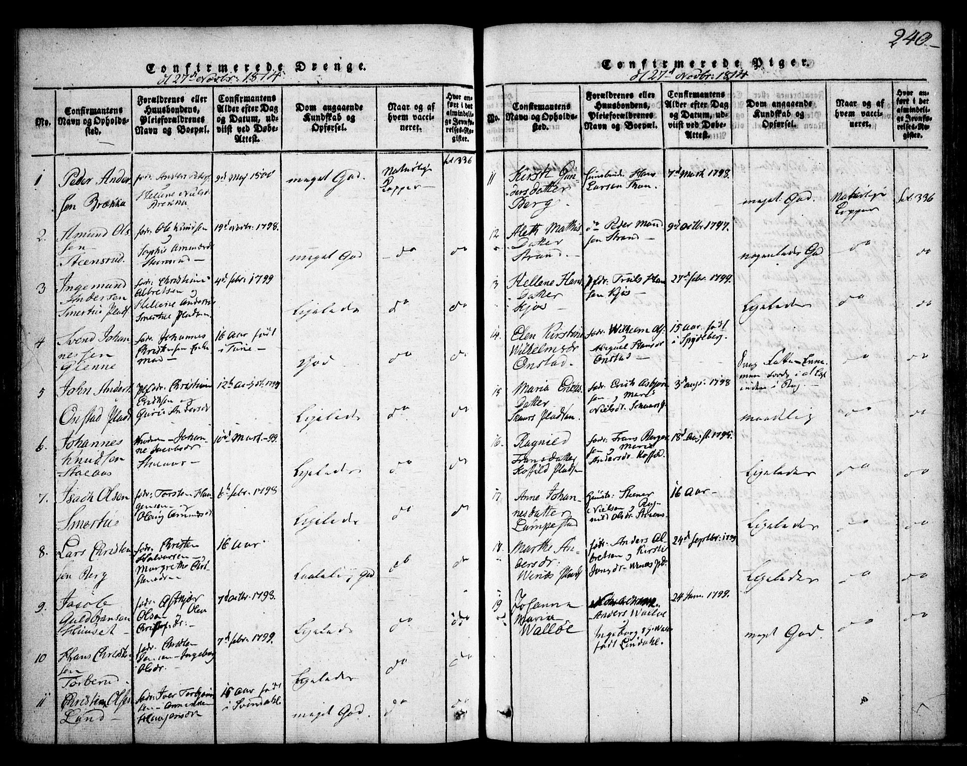 Skiptvet prestekontor Kirkebøker, SAO/A-20009/F/Fa/L0005: Parish register (official) no. 5, 1814-1838, p. 240