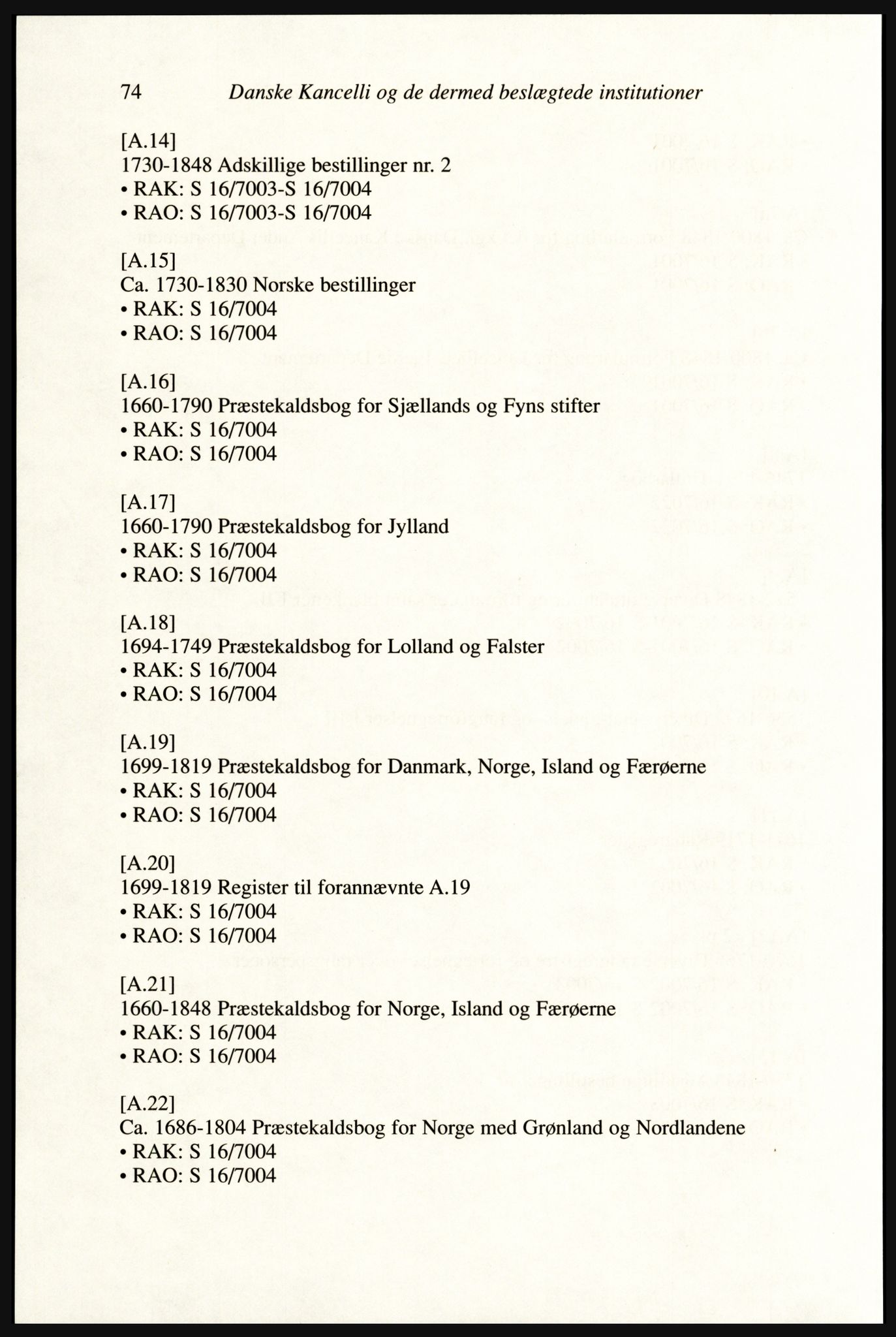 Publikasjoner utgitt av Arkivverket, PUBL/PUBL-001/A/0002: Erik Gøbel: NOREG, Tværregistratur over norgesrelevant materiale i Rigsarkivet i København (2000), 2000, p. 76