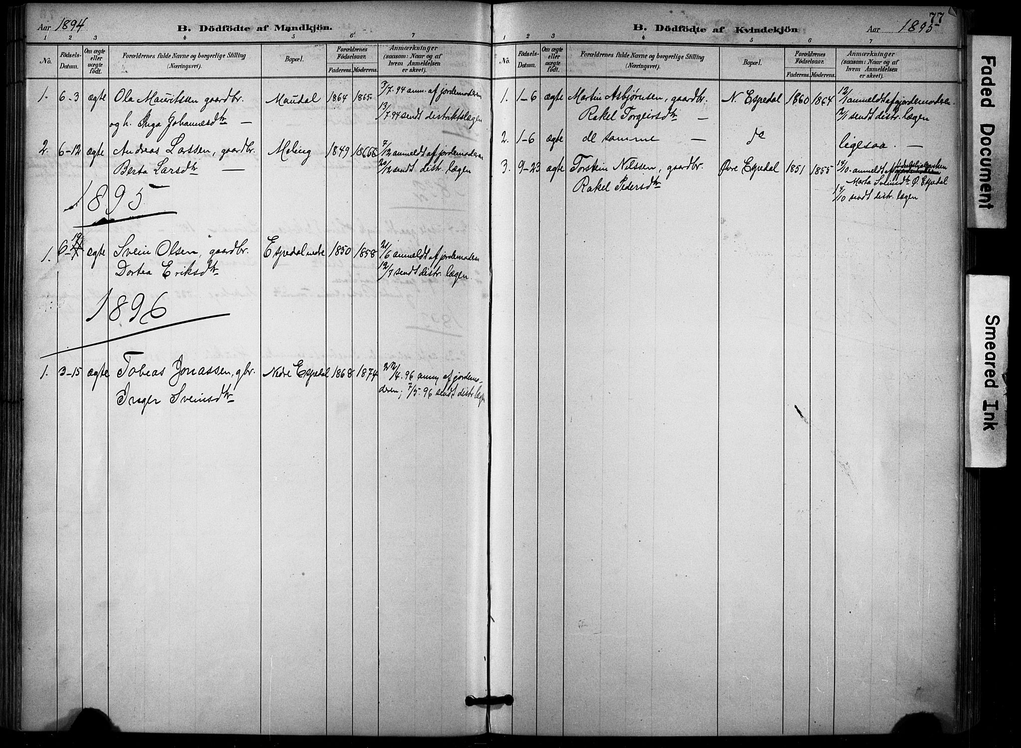 Høgsfjord sokneprestkontor, SAST/A-101624/H/Ha/Haa/L0006: Parish register (official) no. A 6, 1885-1897, p. 77