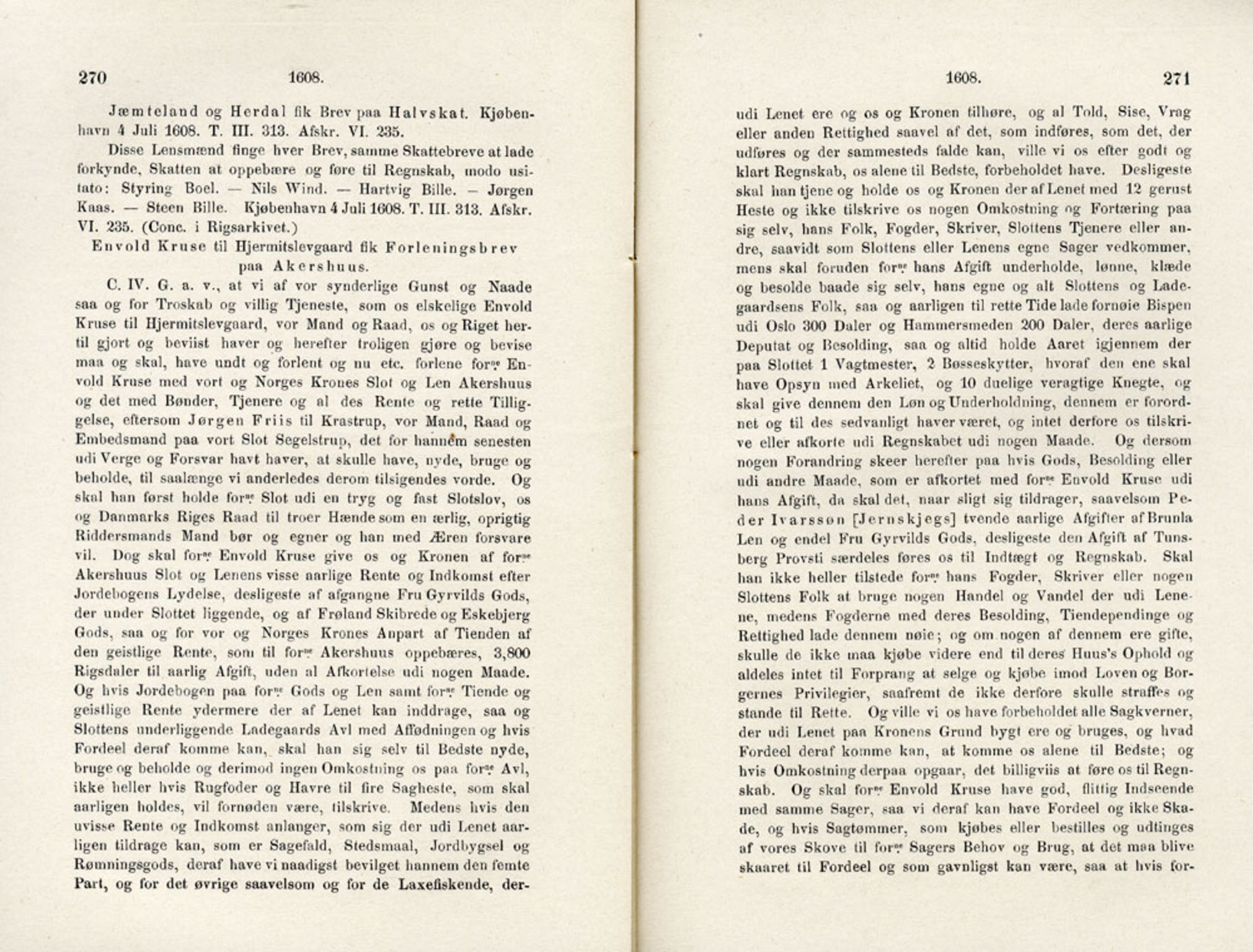 Publikasjoner utgitt av Det Norske Historiske Kildeskriftfond, PUBL/-/-/-: Norske Rigs-Registranter, bind 4, 1603-1618, p. 270-271