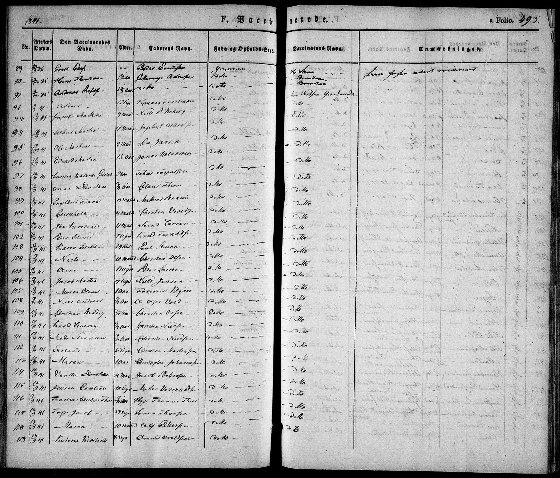 Risør sokneprestkontor, AV/SAK-1111-0035/F/Fa/L0003: Parish register (official) no. A 3, 1838-1864, p. 493