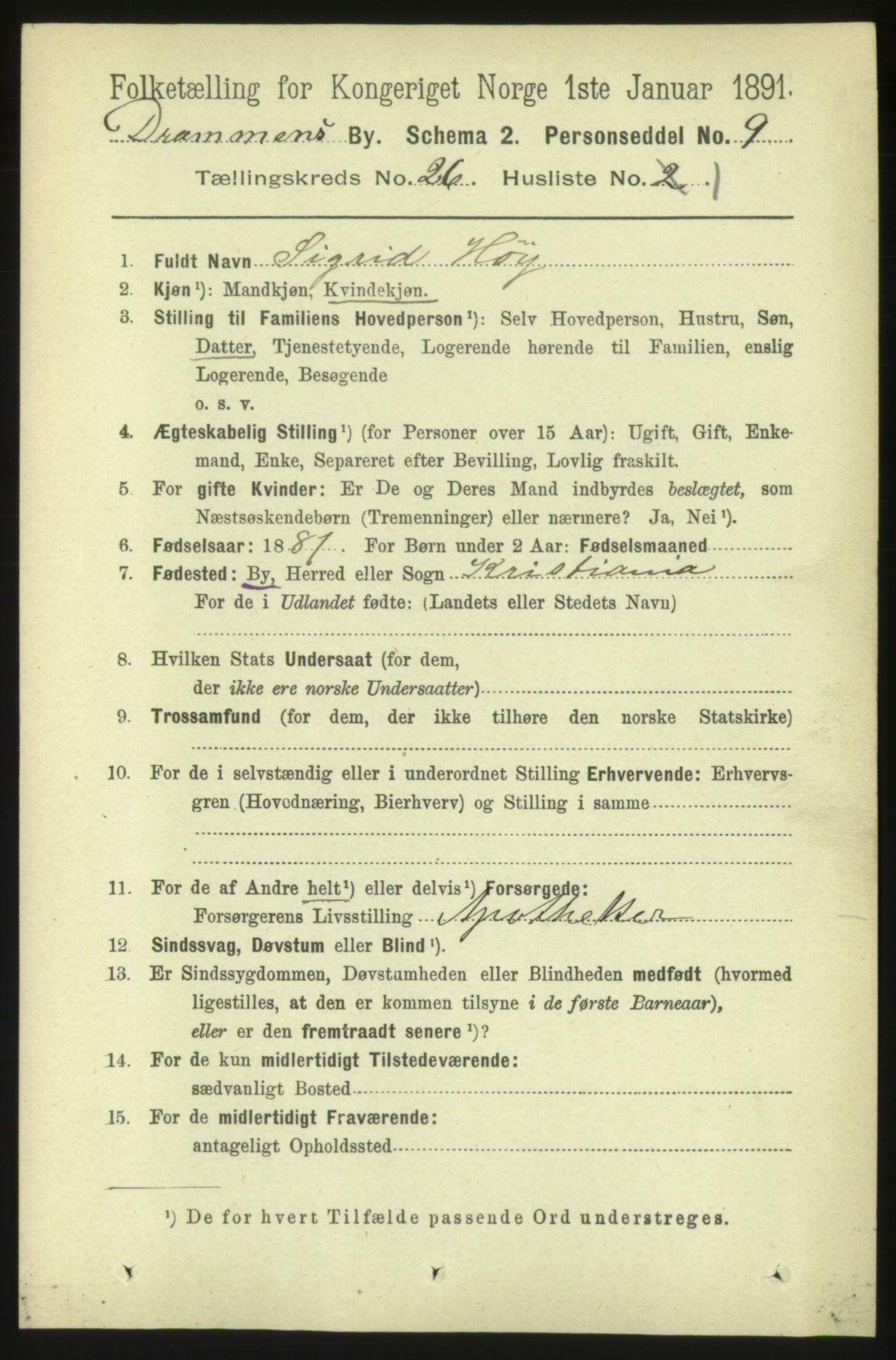 RA, 1891 census for 0602 Drammen, 1891, p. 15799