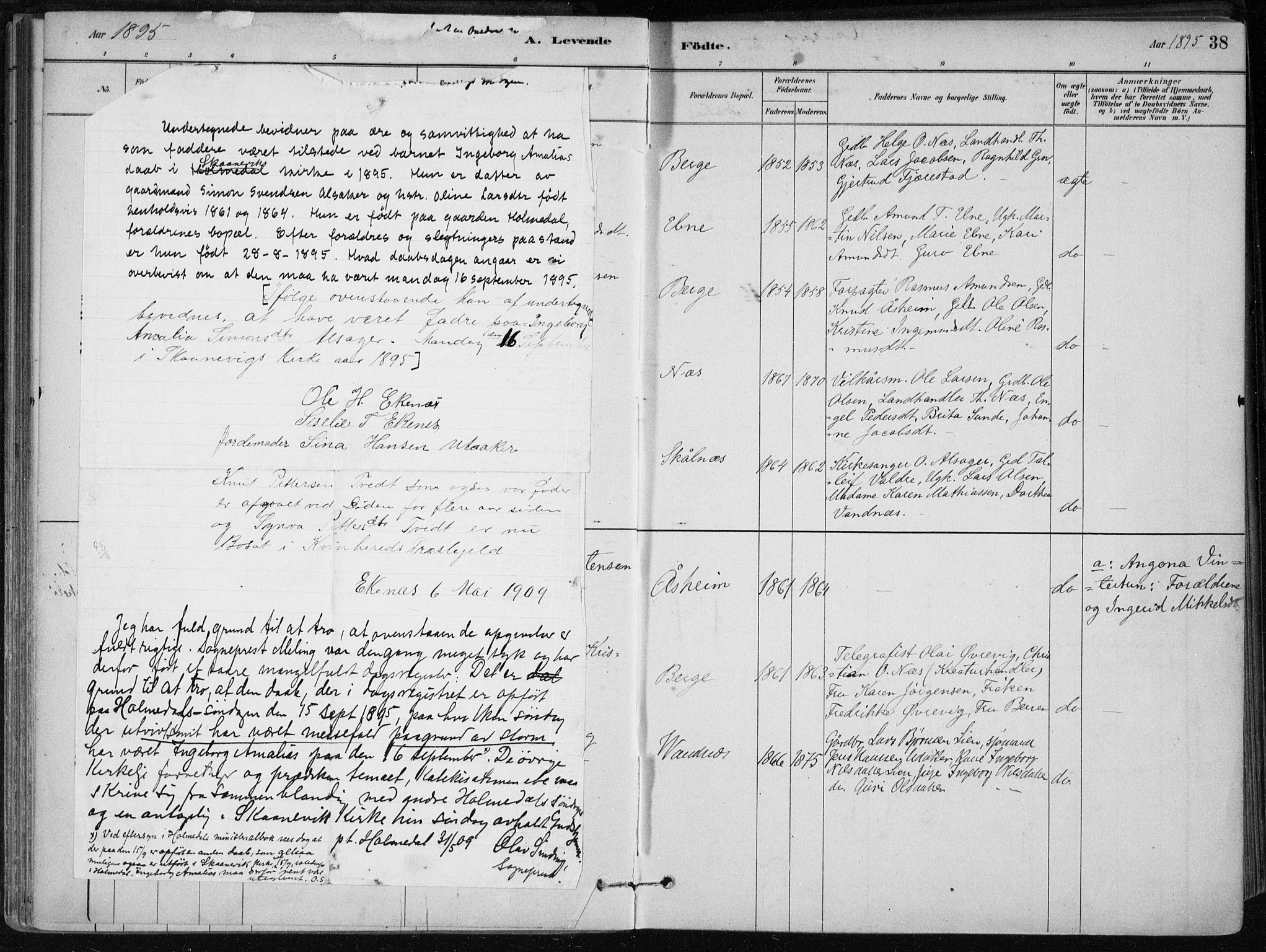 Skånevik sokneprestembete, SAB/A-77801/H/Haa: Parish register (official) no. B 1, 1879-1914, p. 38