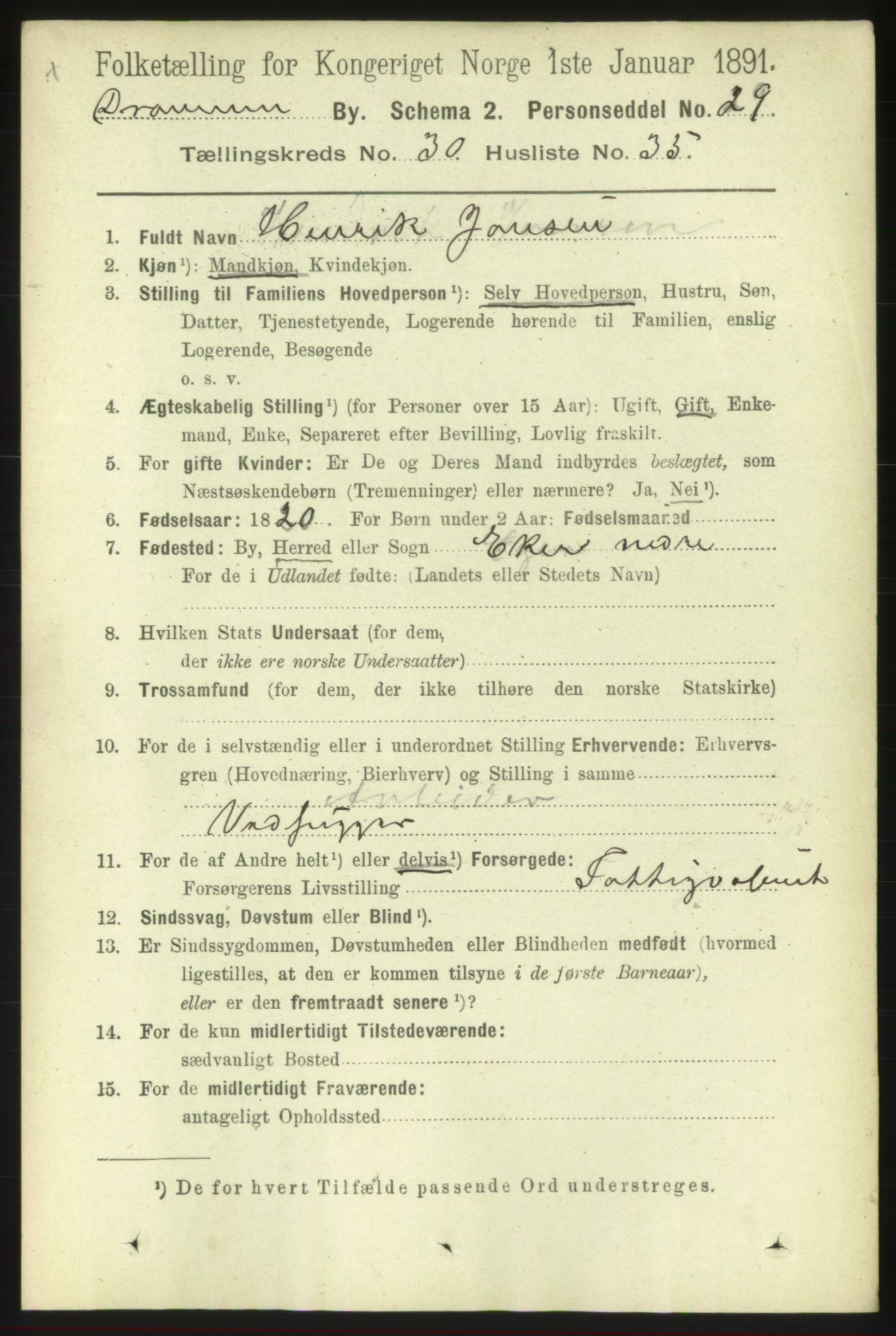 RA, 1891 census for 0602 Drammen, 1891, p. 18578