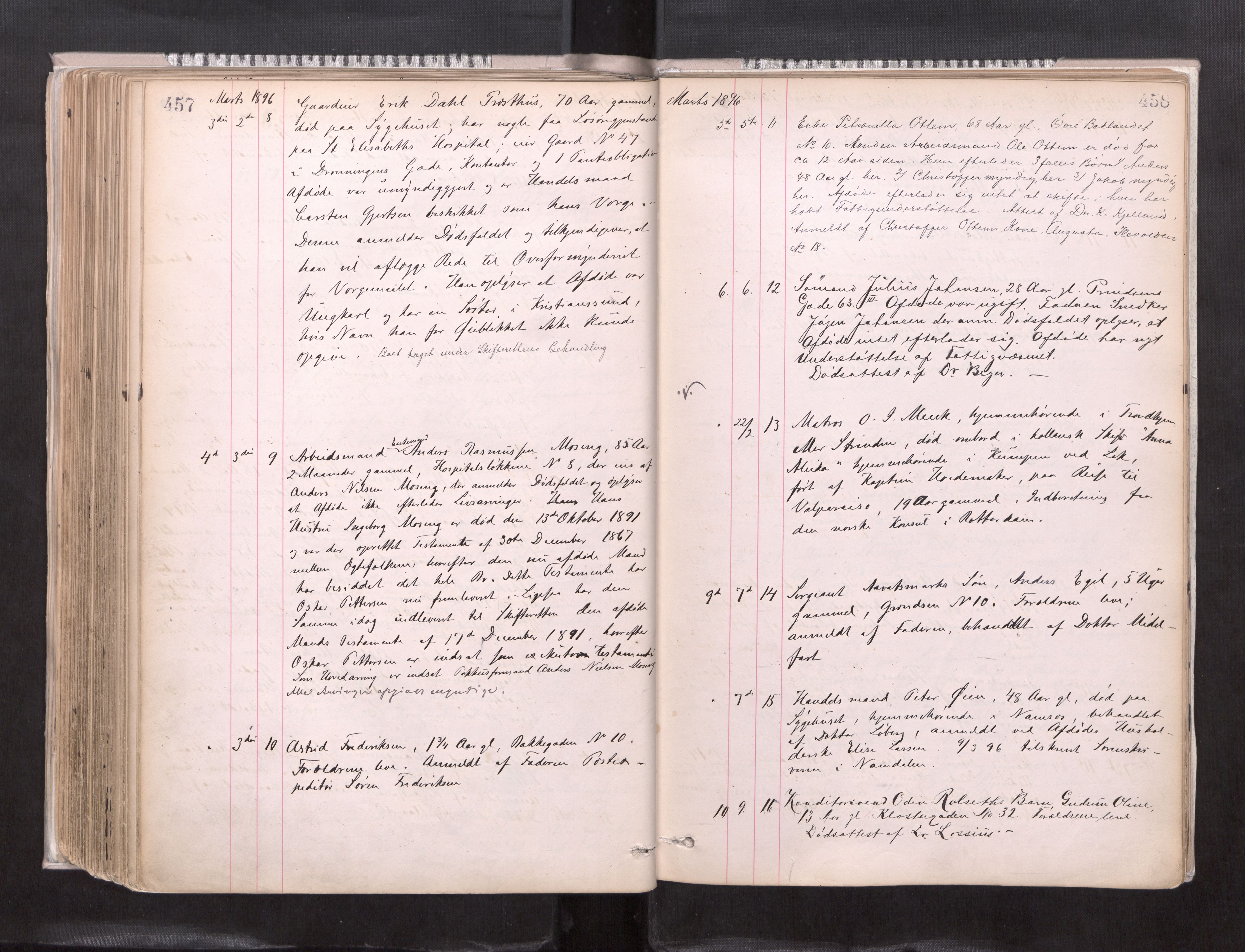 Trondheim byfogd, AV/SAT-A-0003/1/3/3L/L0004: Dødsanmeldelsesprotokoll, 1891-1897, p. 457-458