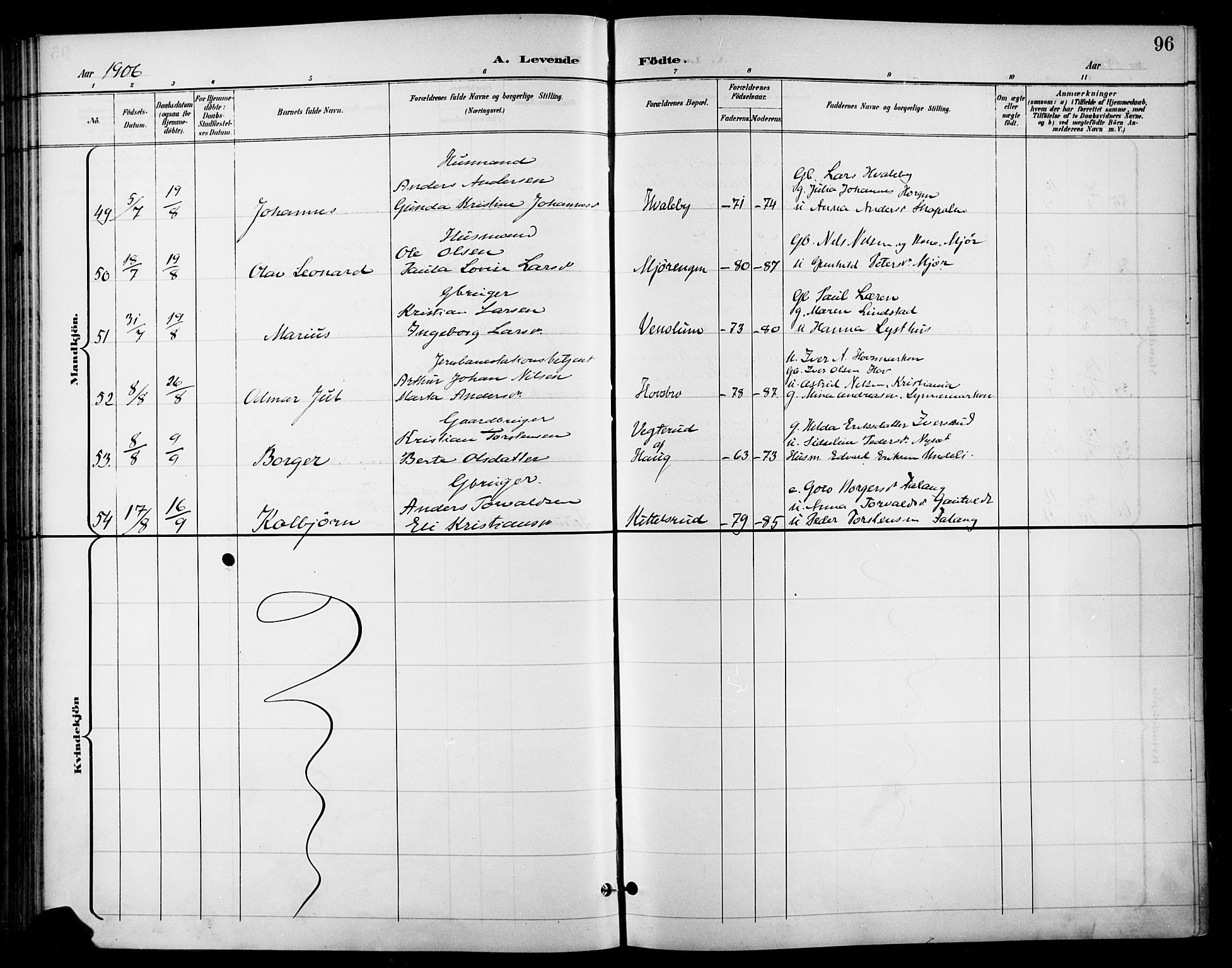 Gran prestekontor, AV/SAH-PREST-112/H/Ha/Haa/L0019: Parish register (official) no. 19, 1898-1907, p. 96