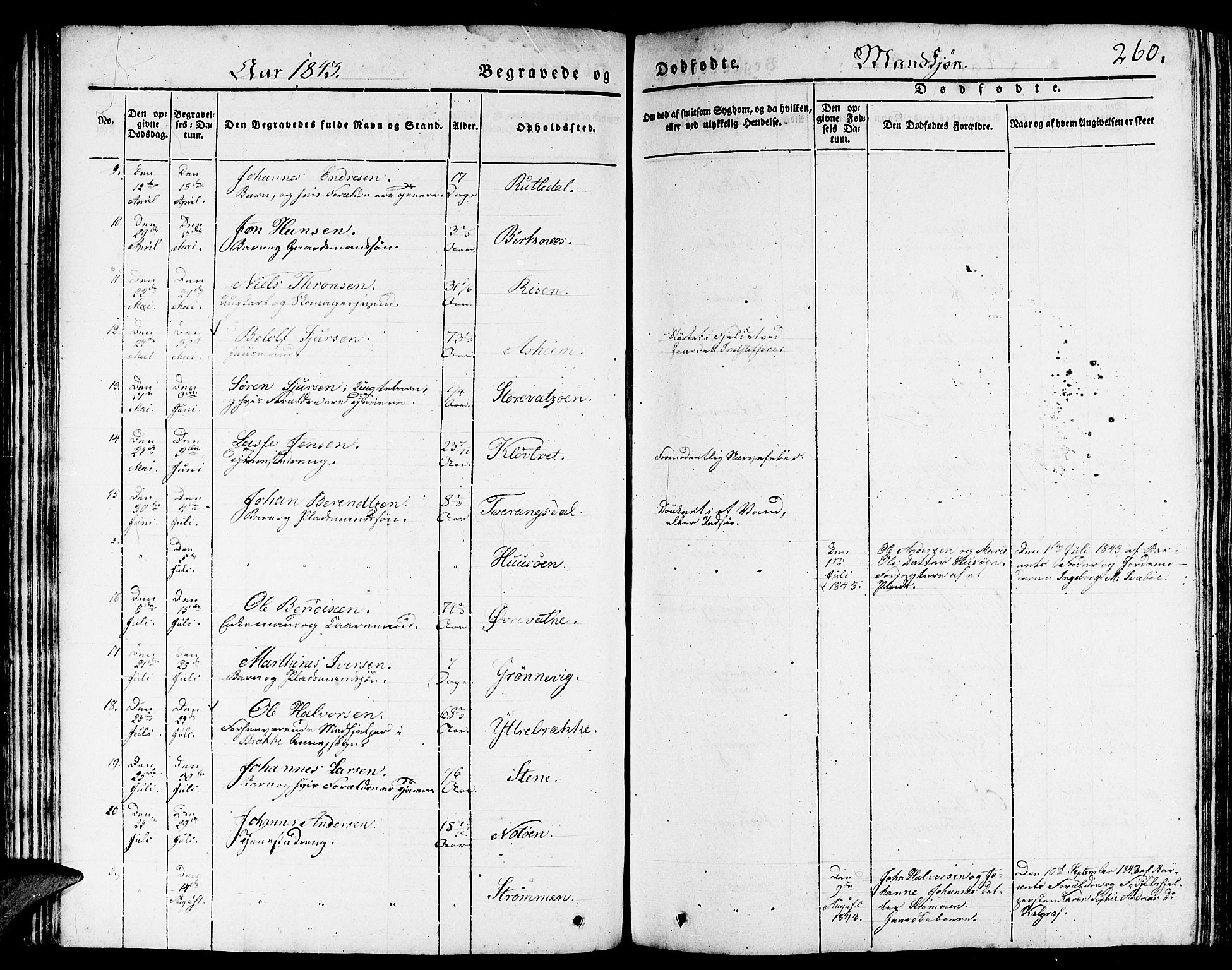 Gulen sokneprestembete, AV/SAB-A-80201/H/Haa/Haaa/L0020: Parish register (official) no. A 20, 1837-1847, p. 260