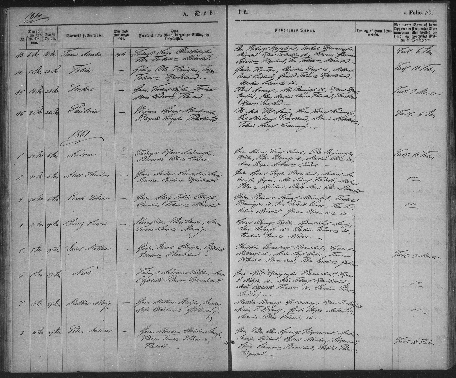 Sør-Audnedal sokneprestkontor, AV/SAK-1111-0039/F/Fa/Faa/L0002: Parish register (official) no. A 2, 1848-1867, p. 53