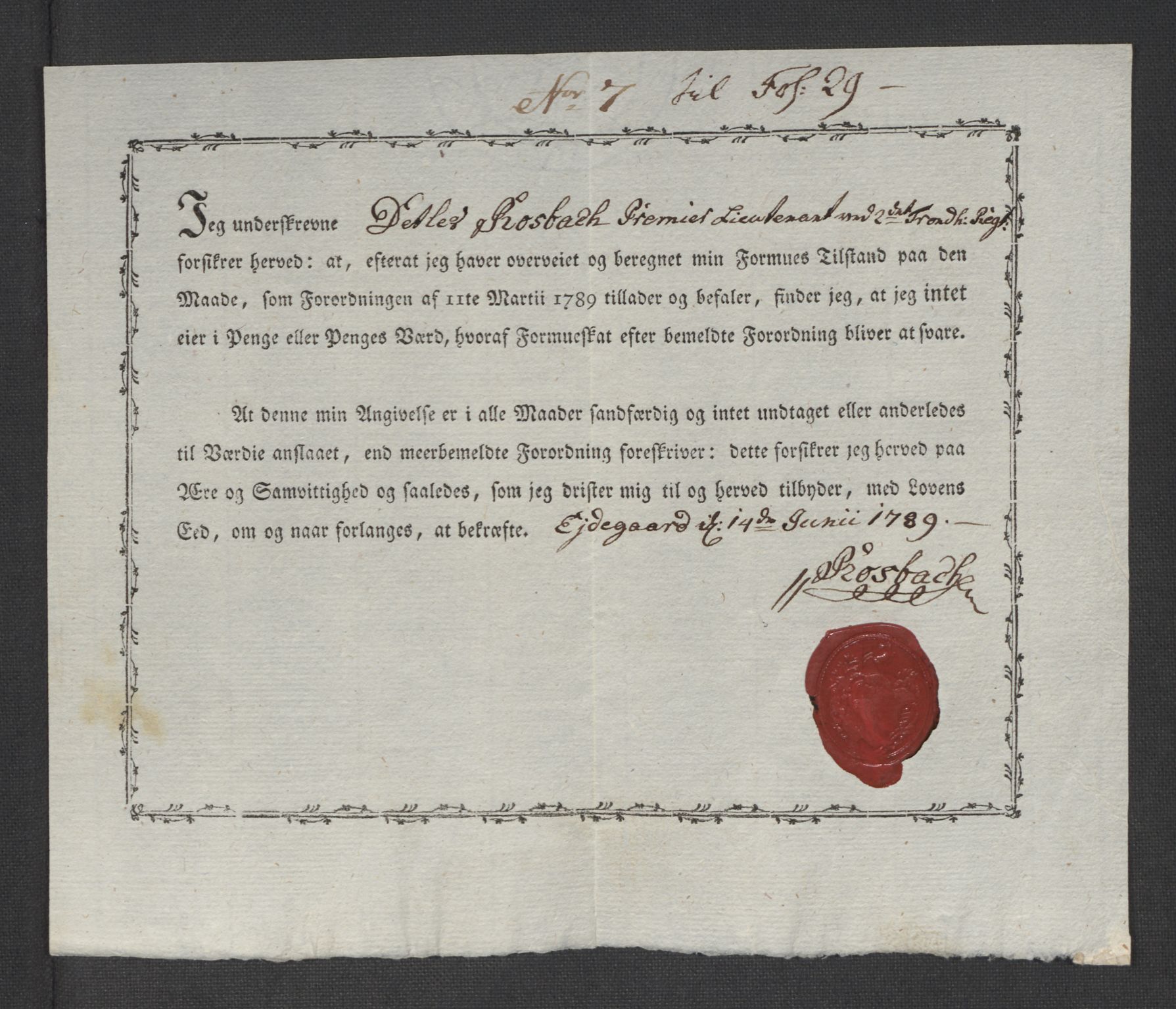 Rentekammeret inntil 1814, Reviderte regnskaper, Mindre regnskaper, AV/RA-EA-4068/Rf/Rfe/L0031: Nordmøre fogderi, Numedal og Sandsvær fogderi, 1789, p. 284