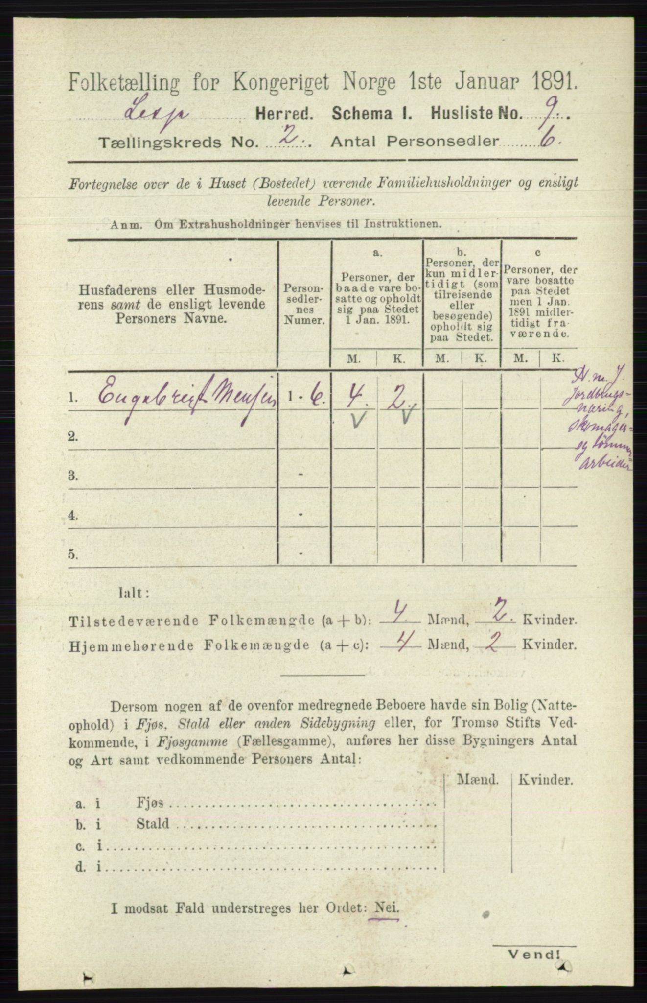 RA, 1891 census for 0512 Lesja, 1891, p. 378