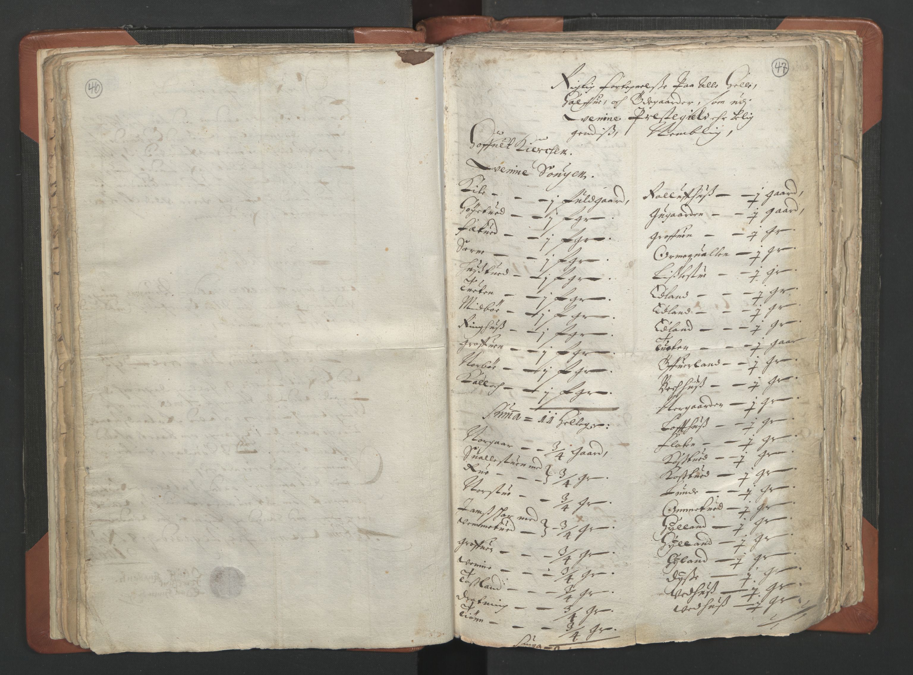 RA, Vicar's Census 1664-1666, no. 12: Øvre Telemark deanery, Nedre Telemark deanery and Bamble deanery, 1664-1666, p. 46-47