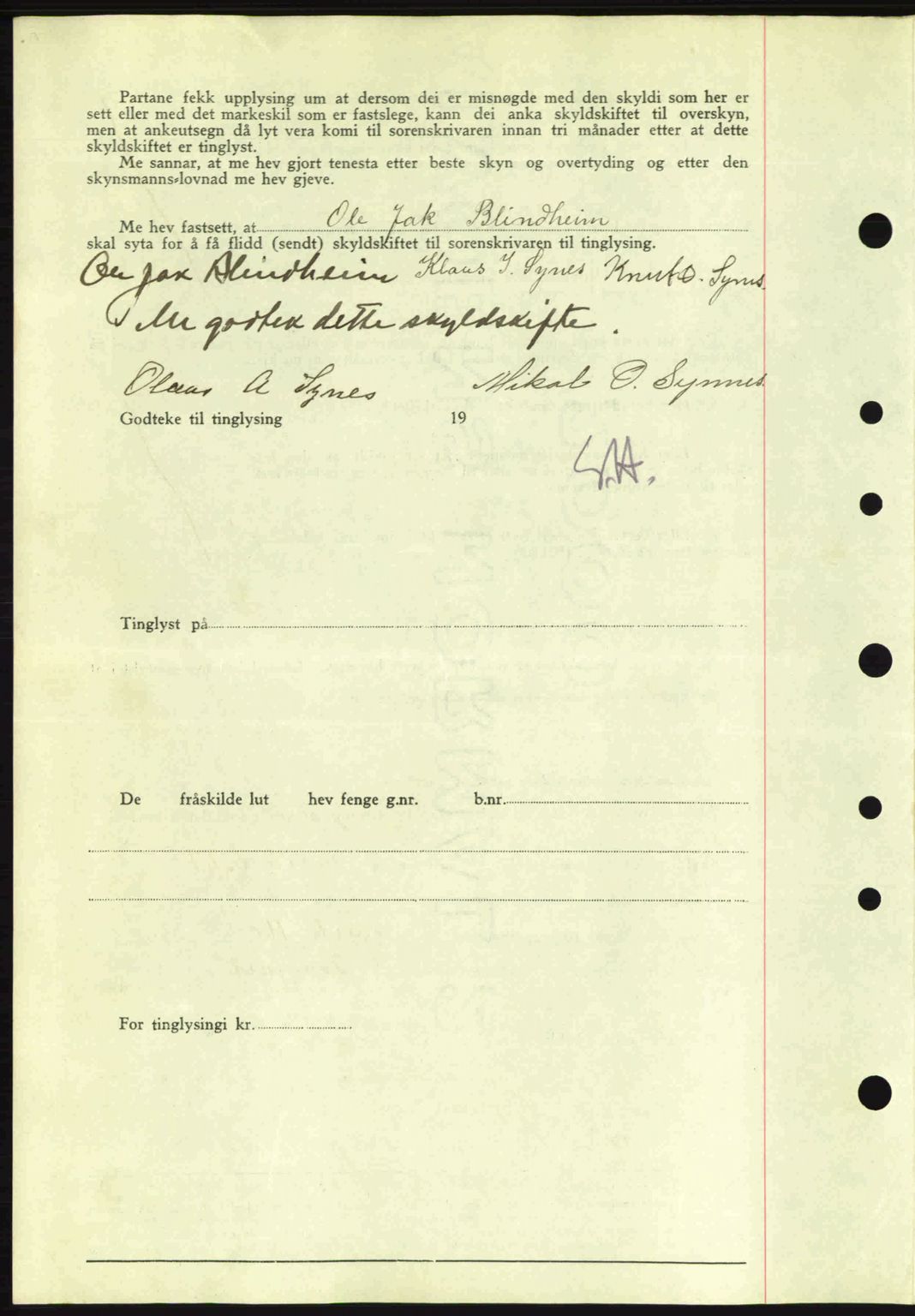 Nordre Sunnmøre sorenskriveri, AV/SAT-A-0006/1/2/2C/2Ca: Mortgage book no. A1, 1936-1936, Diary no: : 718/1936