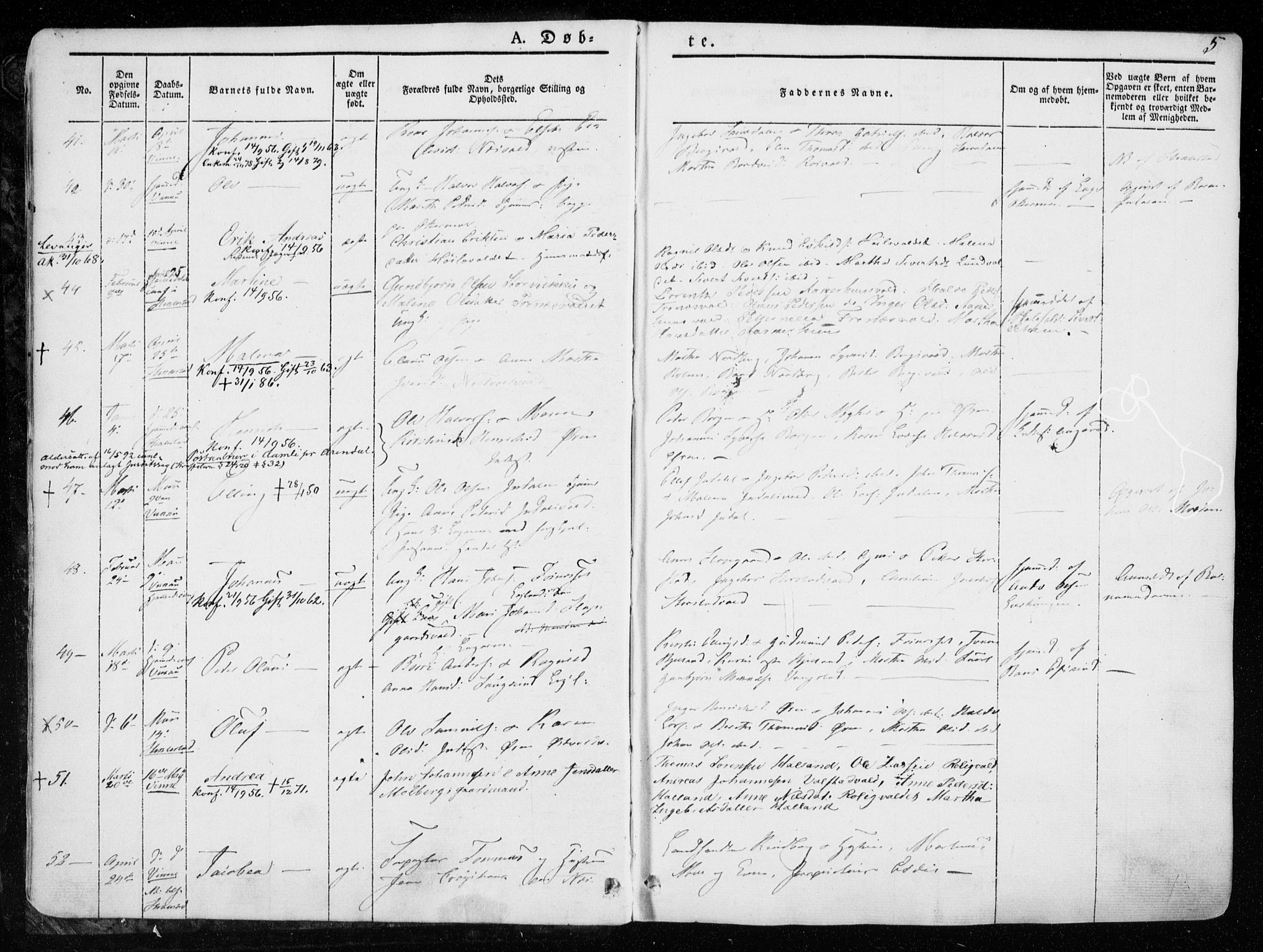 Ministerialprotokoller, klokkerbøker og fødselsregistre - Nord-Trøndelag, AV/SAT-A-1458/723/L0239: Parish register (official) no. 723A08, 1841-1851, p. 5