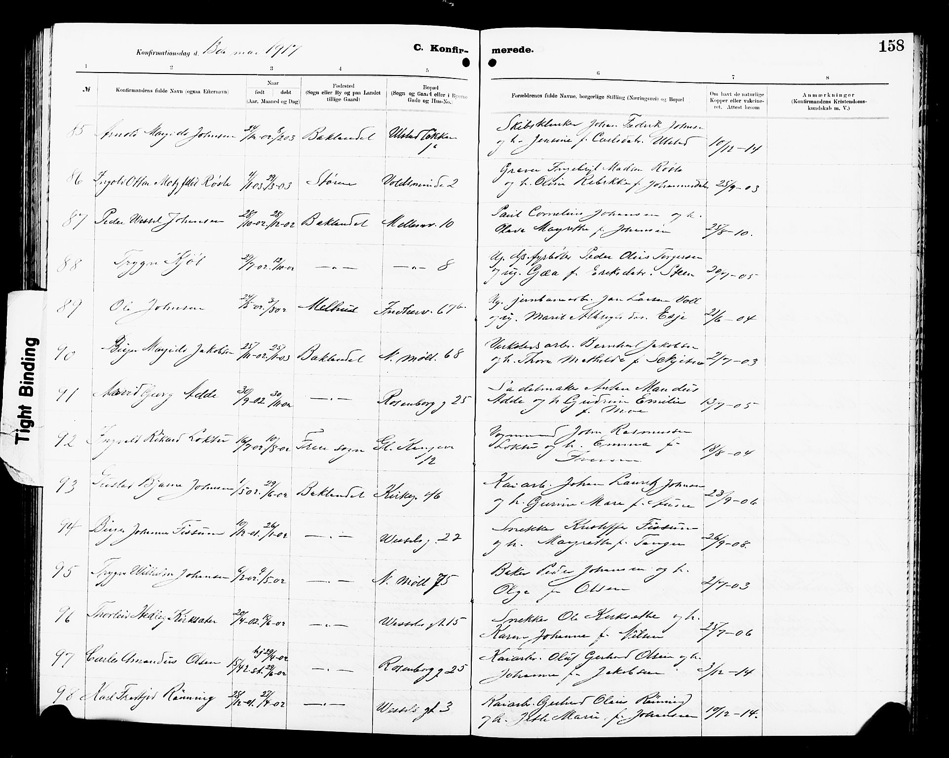 Ministerialprotokoller, klokkerbøker og fødselsregistre - Sør-Trøndelag, AV/SAT-A-1456/605/L0256: Parish register (copy) no. 605C03, 1916-1920, p. 158