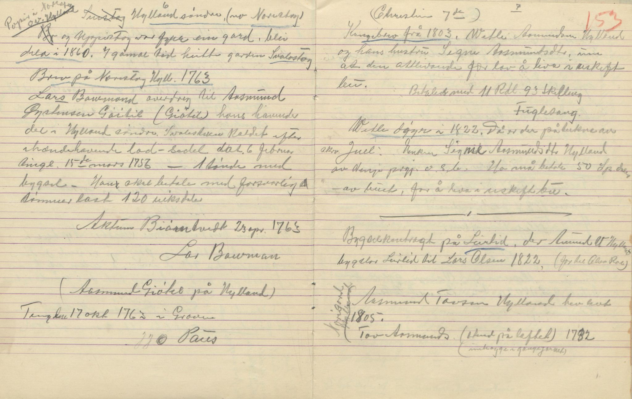 Rikard Berge, TEMU/TGM-A-1003/F/L0017/0030: 551-599 / 580 Notisar, avskrifter, brev og avisutklypp, 1931-1937, p. 152-153