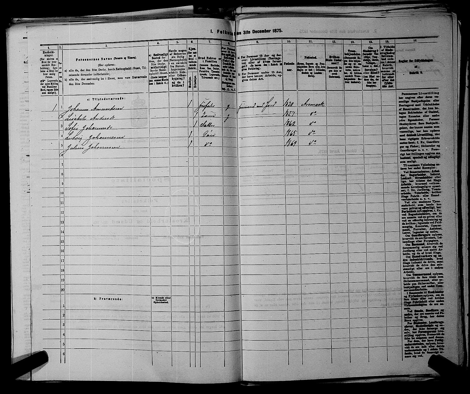 RA, 1875 census for 0118P Aremark, 1875, p. 254