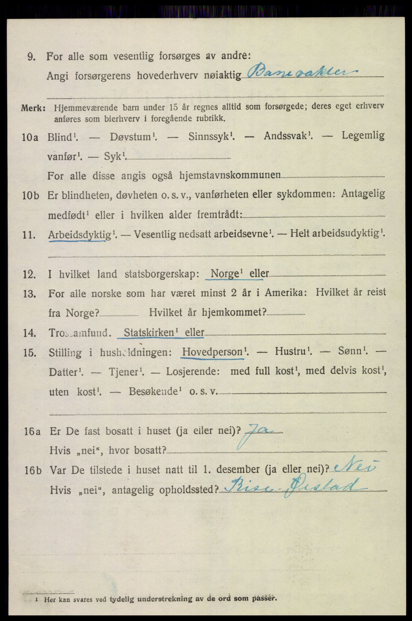 SAK, 1920 census for Landvik, 1920, p. 2109