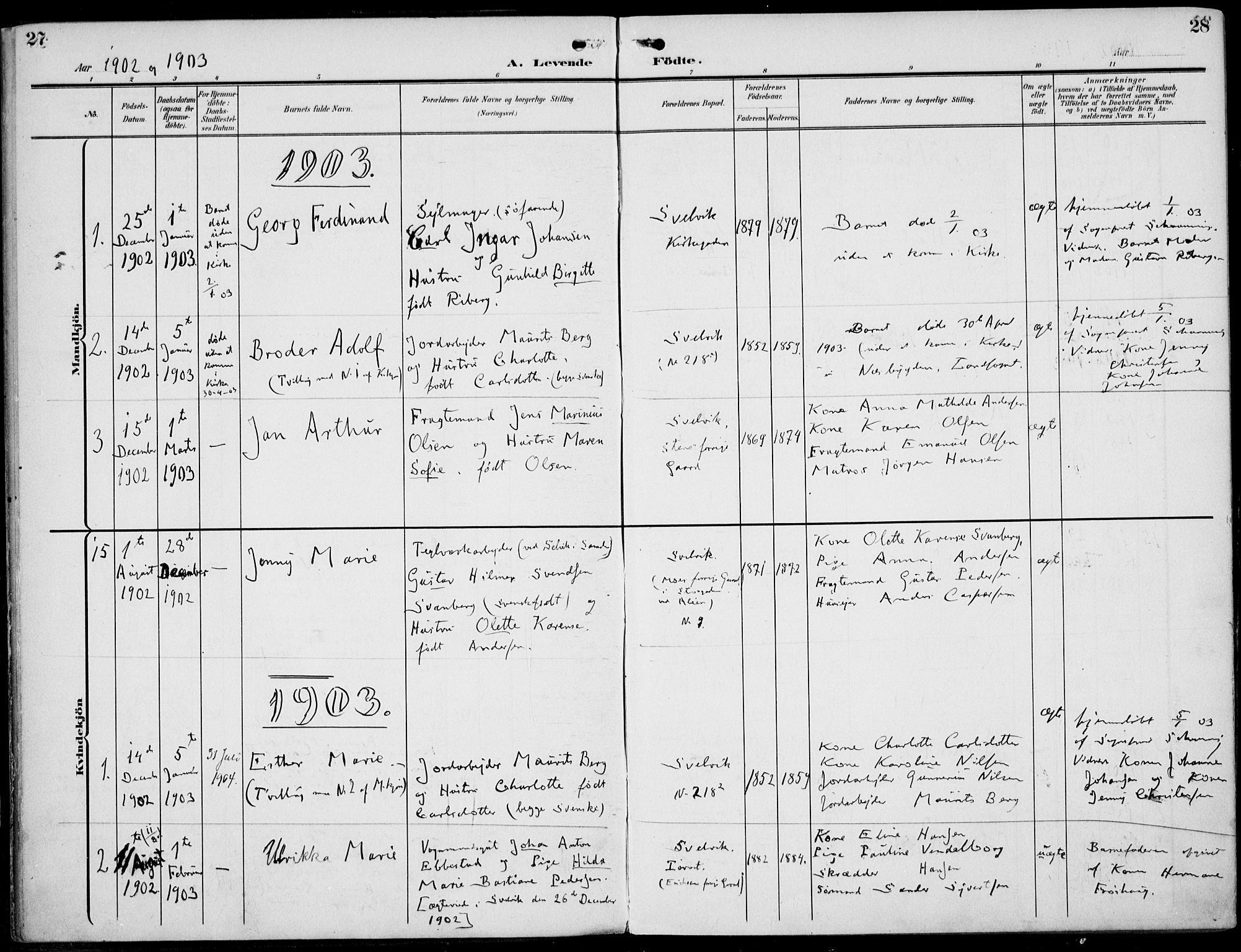 Strømm kirkebøker, AV/SAKO-A-322/F/Fb/L0002: Parish register (official) no. II 2, 1900-1919, p. 27-28