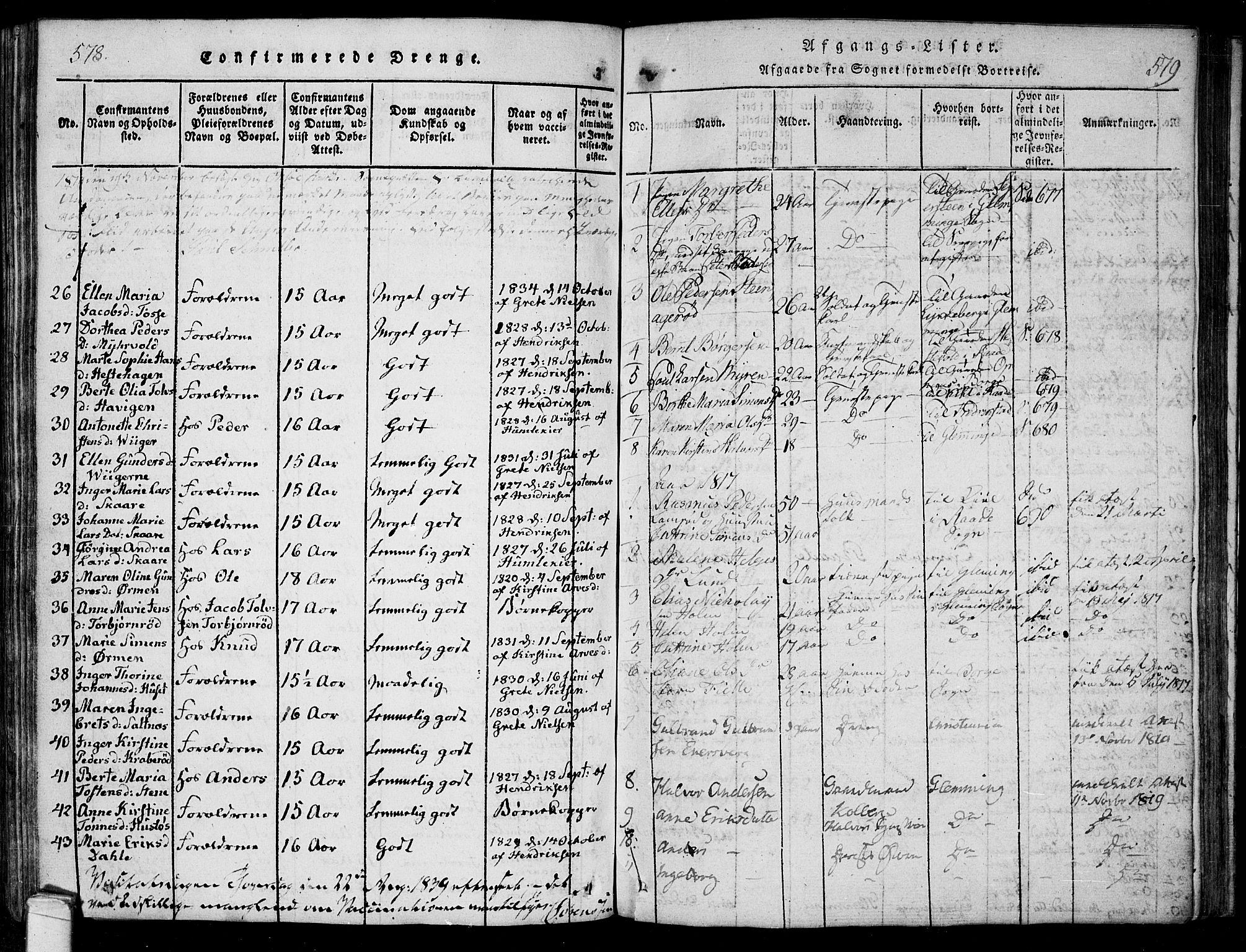 Onsøy prestekontor Kirkebøker, SAO/A-10914/F/Fa/L0002: Parish register (official) no. I 2, 1814-1840, p. 578-579