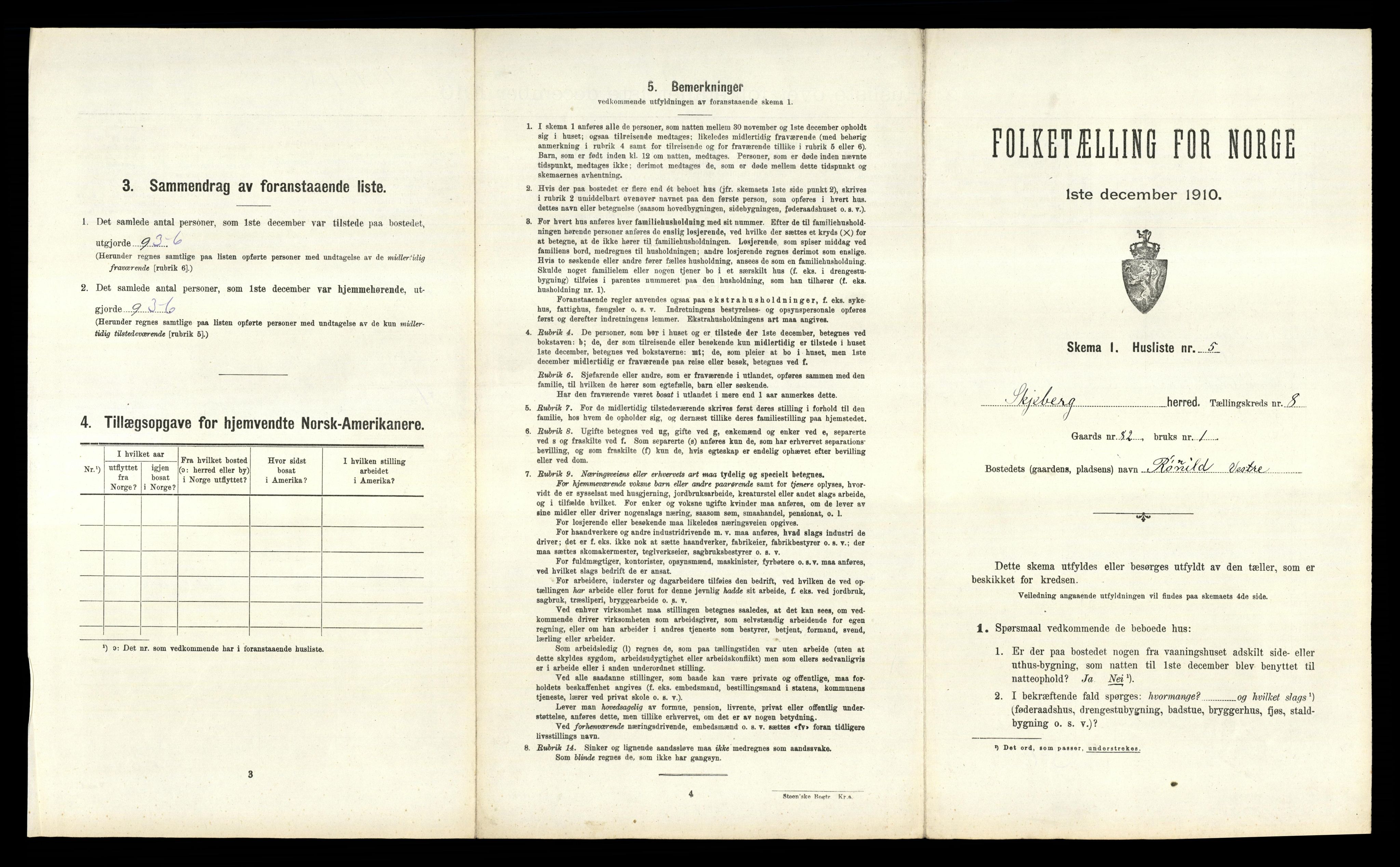 RA, 1910 census for Skjeberg, 1910, p. 1092
