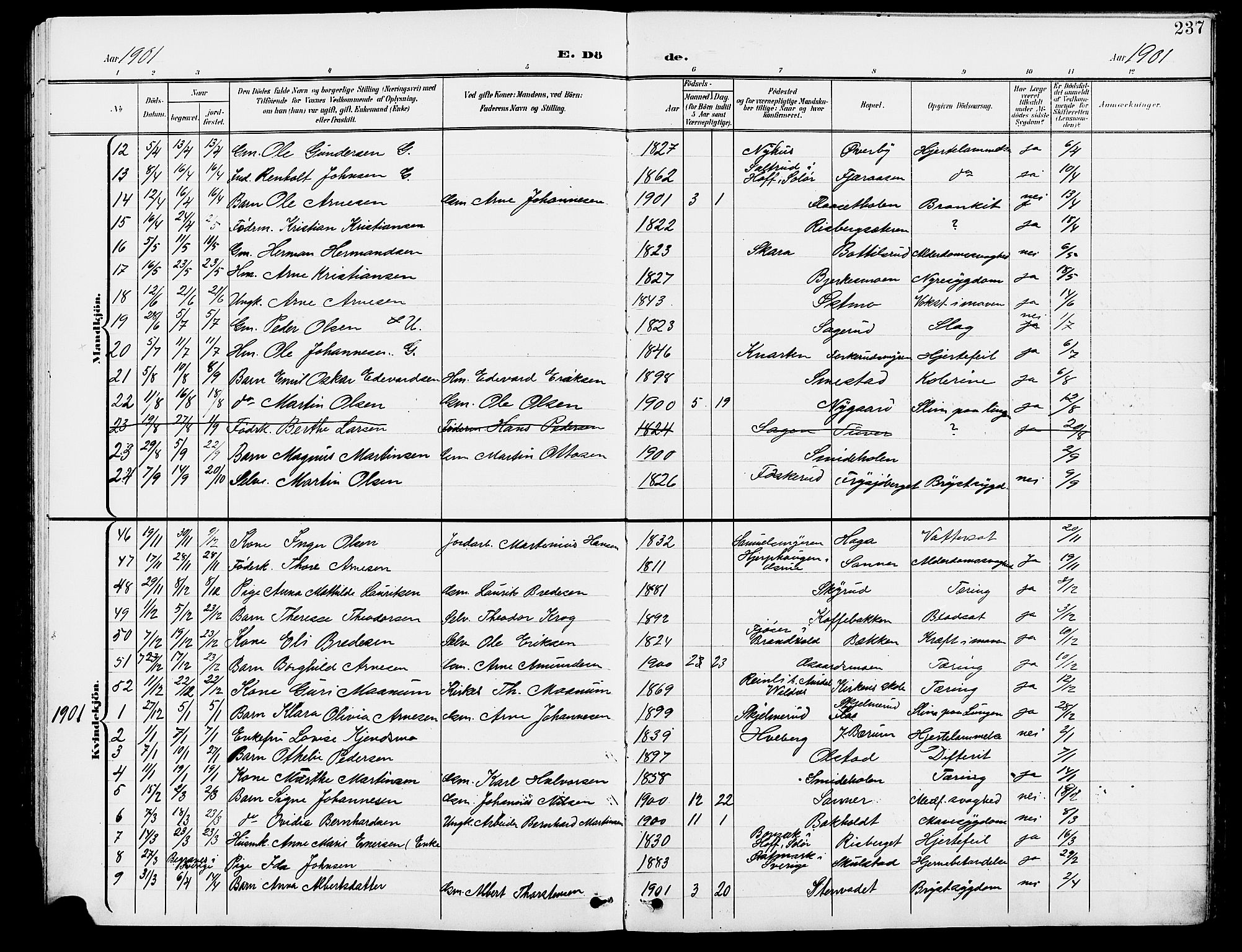 Grue prestekontor, AV/SAH-PREST-036/H/Ha/Hab/L0005: Parish register (copy) no. 5, 1900-1909, p. 237