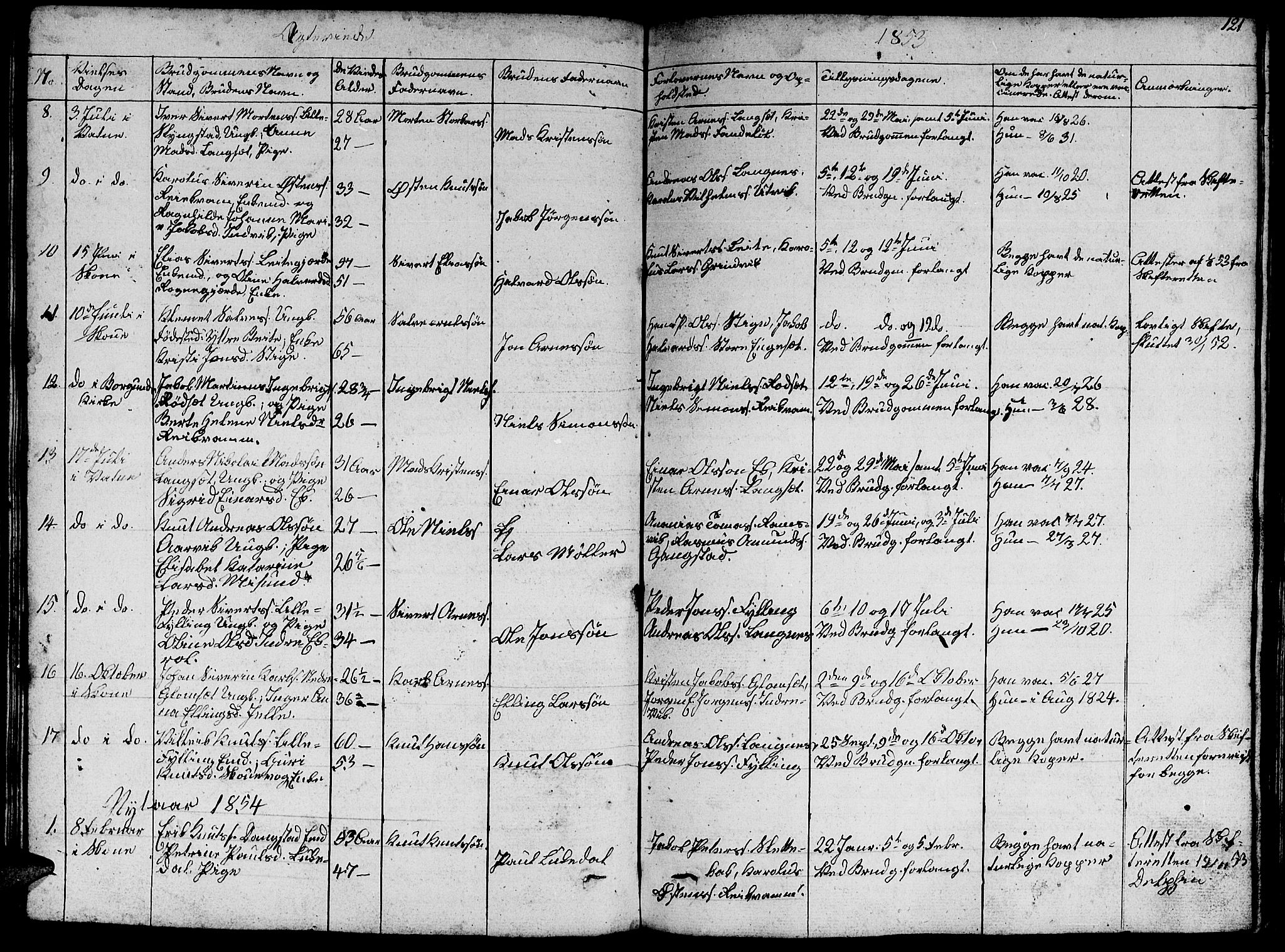 Ministerialprotokoller, klokkerbøker og fødselsregistre - Møre og Romsdal, AV/SAT-A-1454/524/L0362: Parish register (copy) no. 524C03, 1840-1854, p. 121