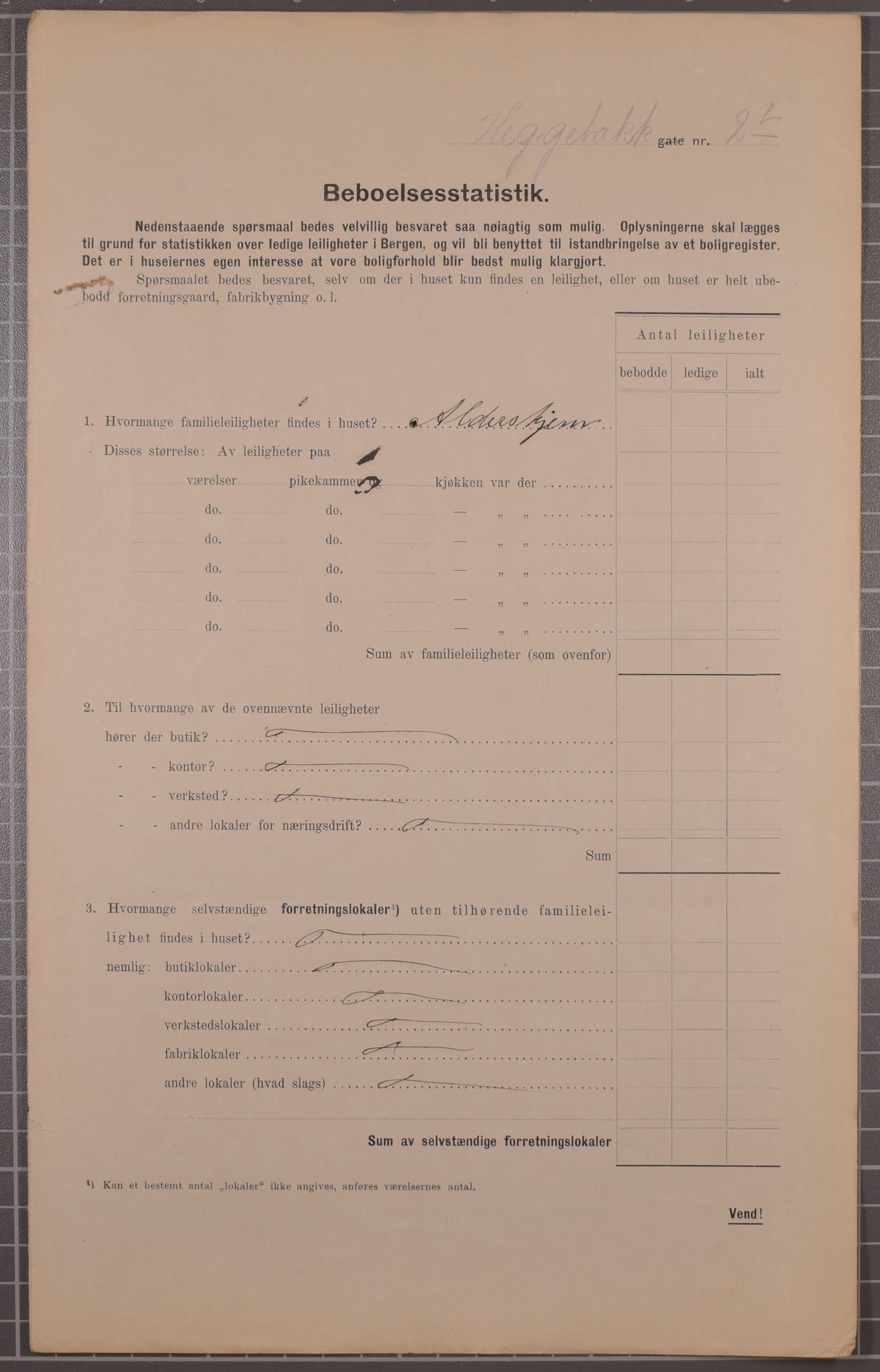 SAB, Municipal Census 1912 for Bergen, 1912, p. 1914