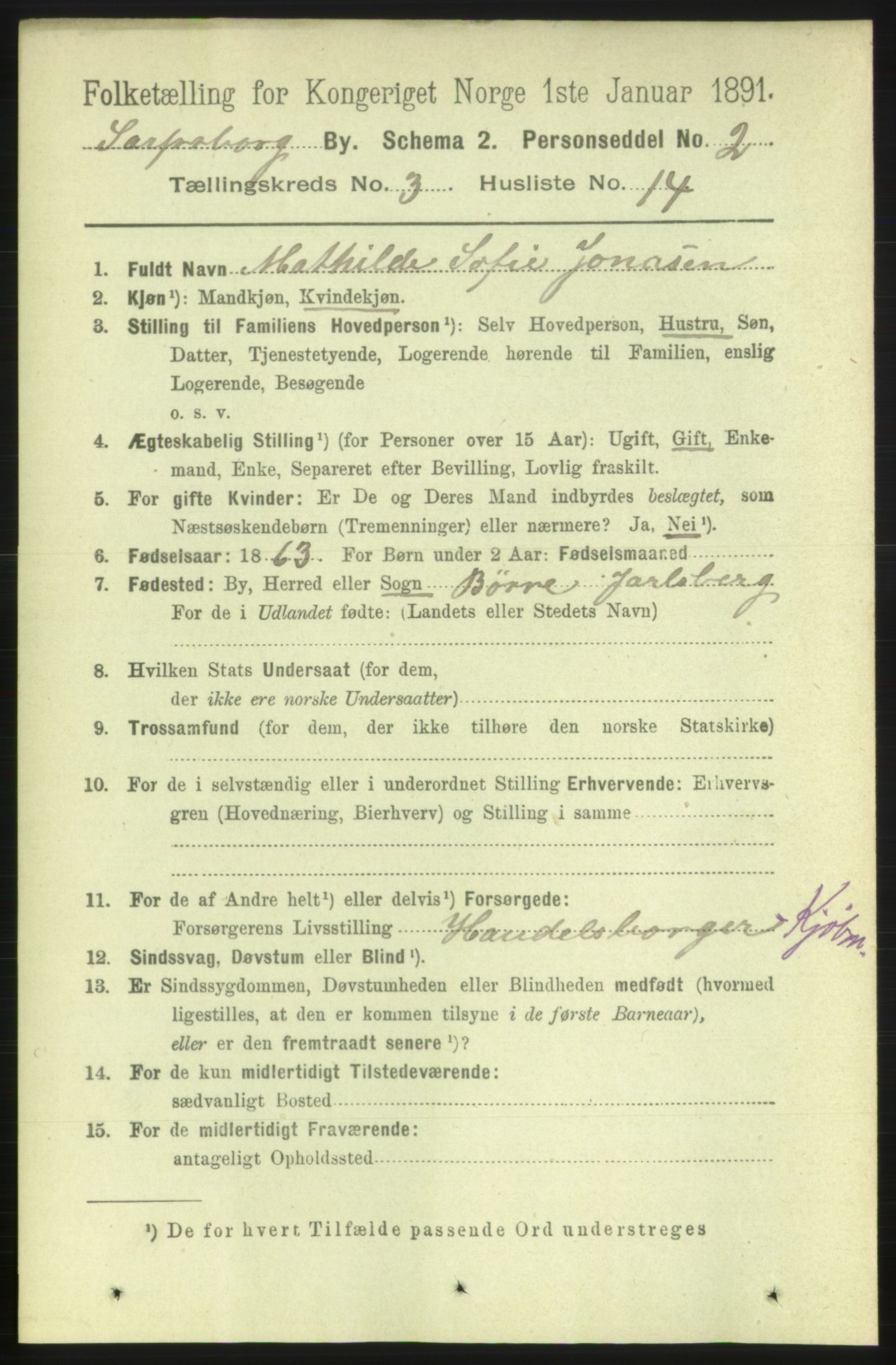 RA, 1891 census for 0102 Sarpsborg, 1891, p. 2585