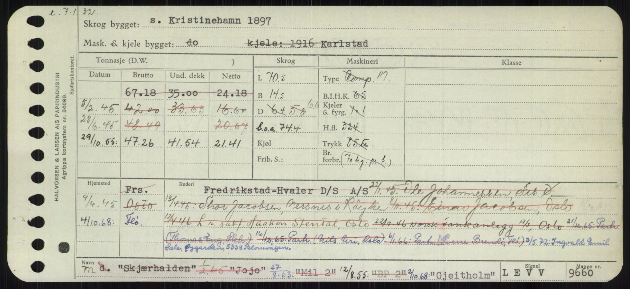 Sjøfartsdirektoratet med forløpere, Skipsmålingen, RA/S-1627/H/Ha/L0002/0002: Fartøy, Eik-Hill / Fartøy, G-Hill, p. 141