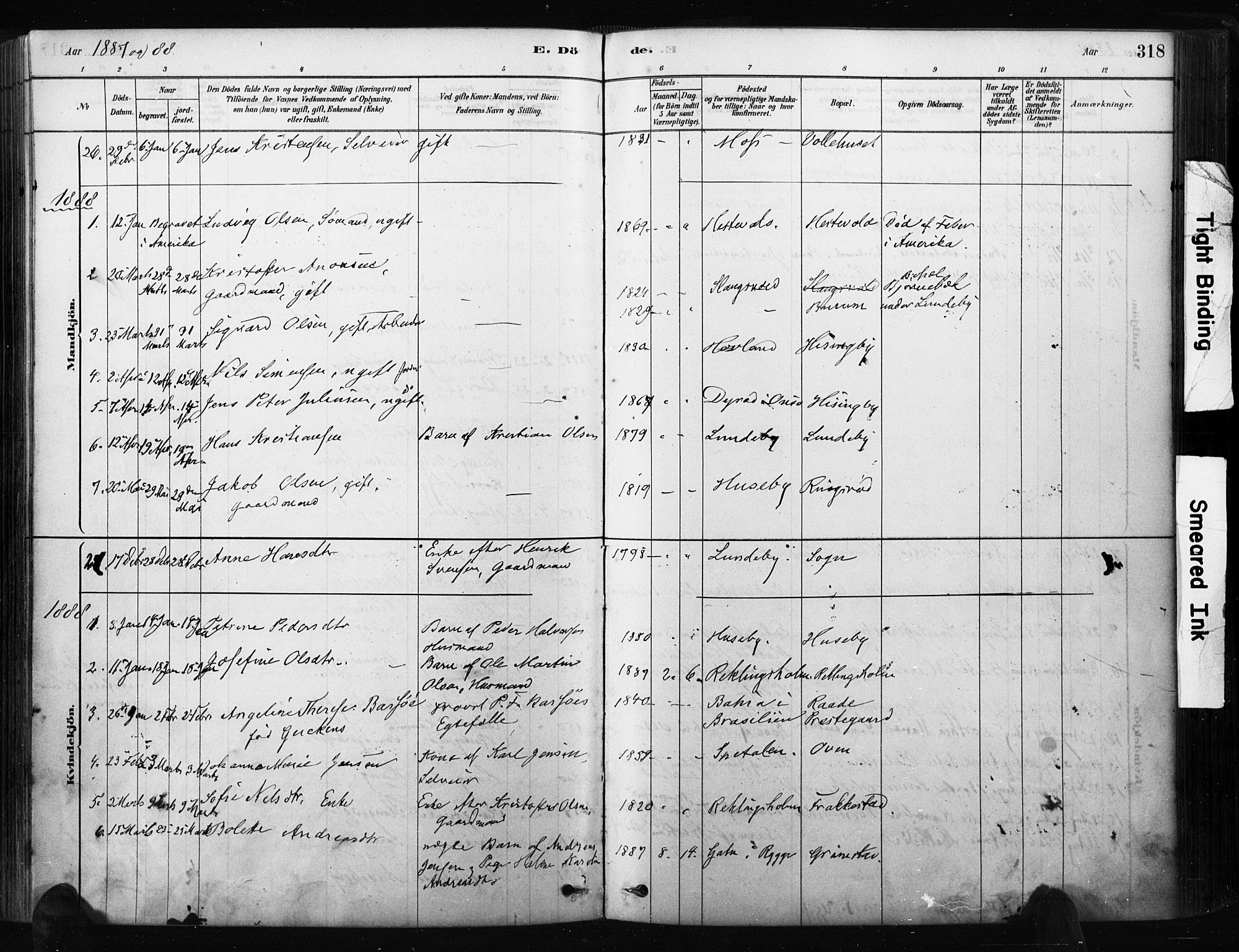 Råde prestekontor kirkebøker, AV/SAO-A-2009/F/Fa/L0007: Parish register (official) no. 7, 1878-1902, p. 318