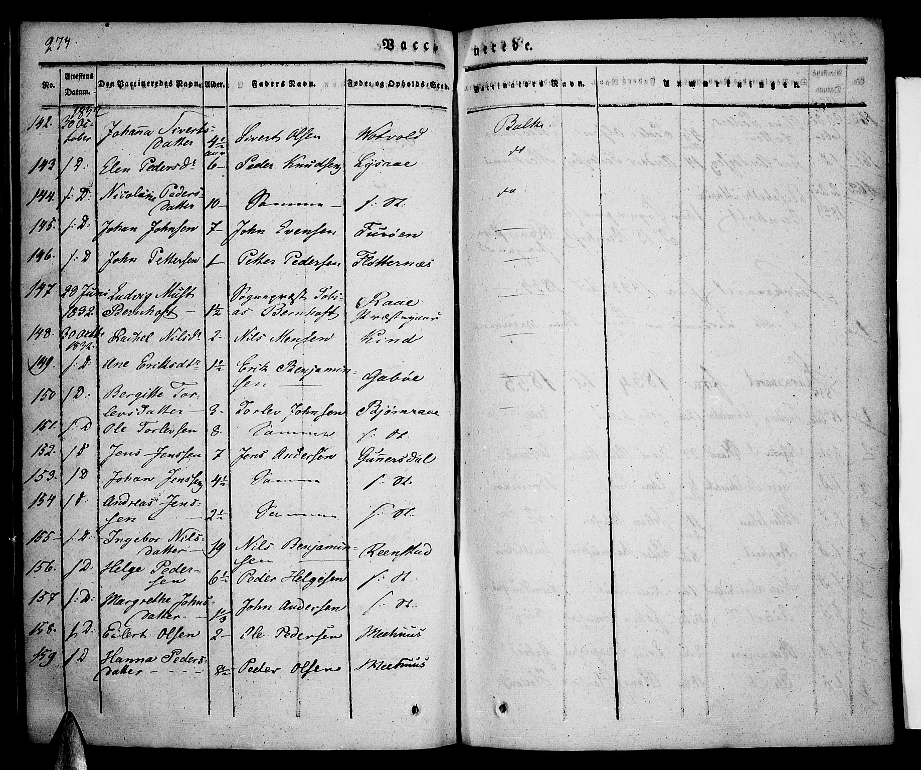 Kvæfjord sokneprestkontor, AV/SATØ-S-1323/G/Ga/Gaa/L0003kirke: Parish register (official) no. 3, 1830-1857, p. 274