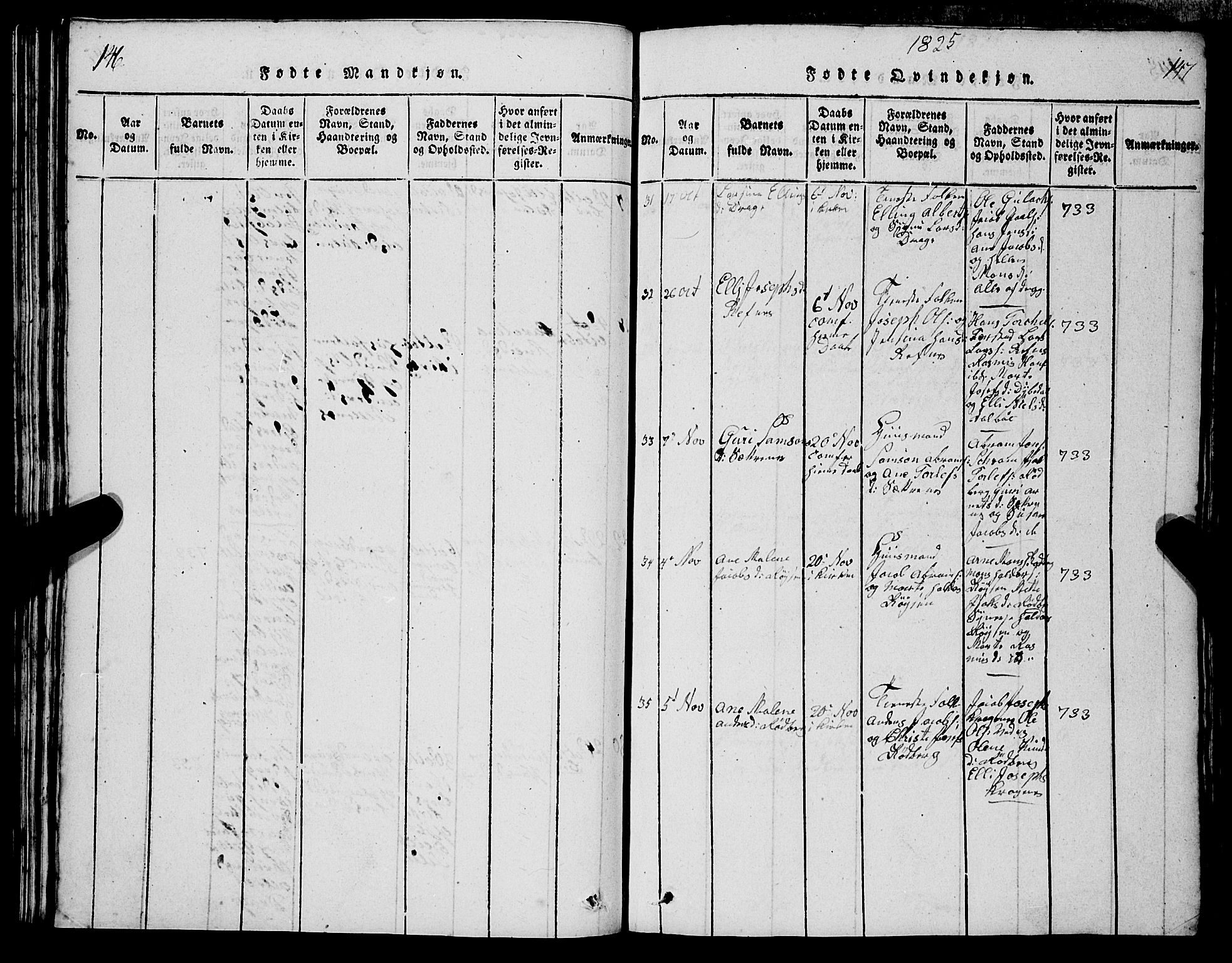 Selje sokneprestembete, AV/SAB-A-99938/H/Ha/Hab/Haba: Parish register (copy) no. A 1, 1816-1828, p. 146-147