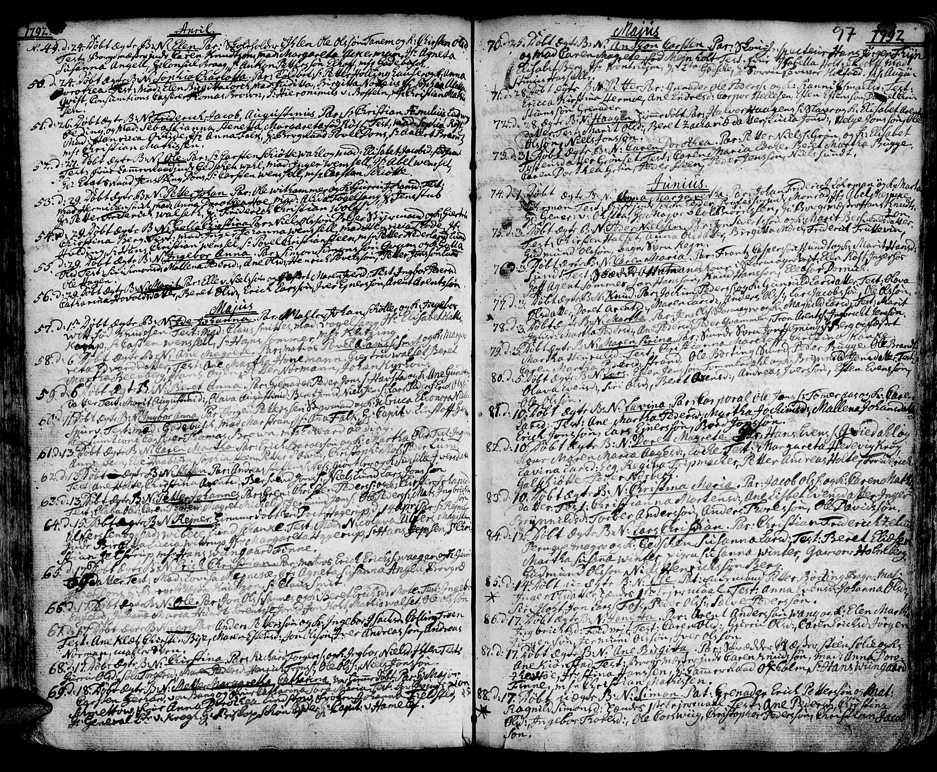 Ministerialprotokoller, klokkerbøker og fødselsregistre - Sør-Trøndelag, SAT/A-1456/601/L0039: Parish register (official) no. 601A07, 1770-1819, p. 97