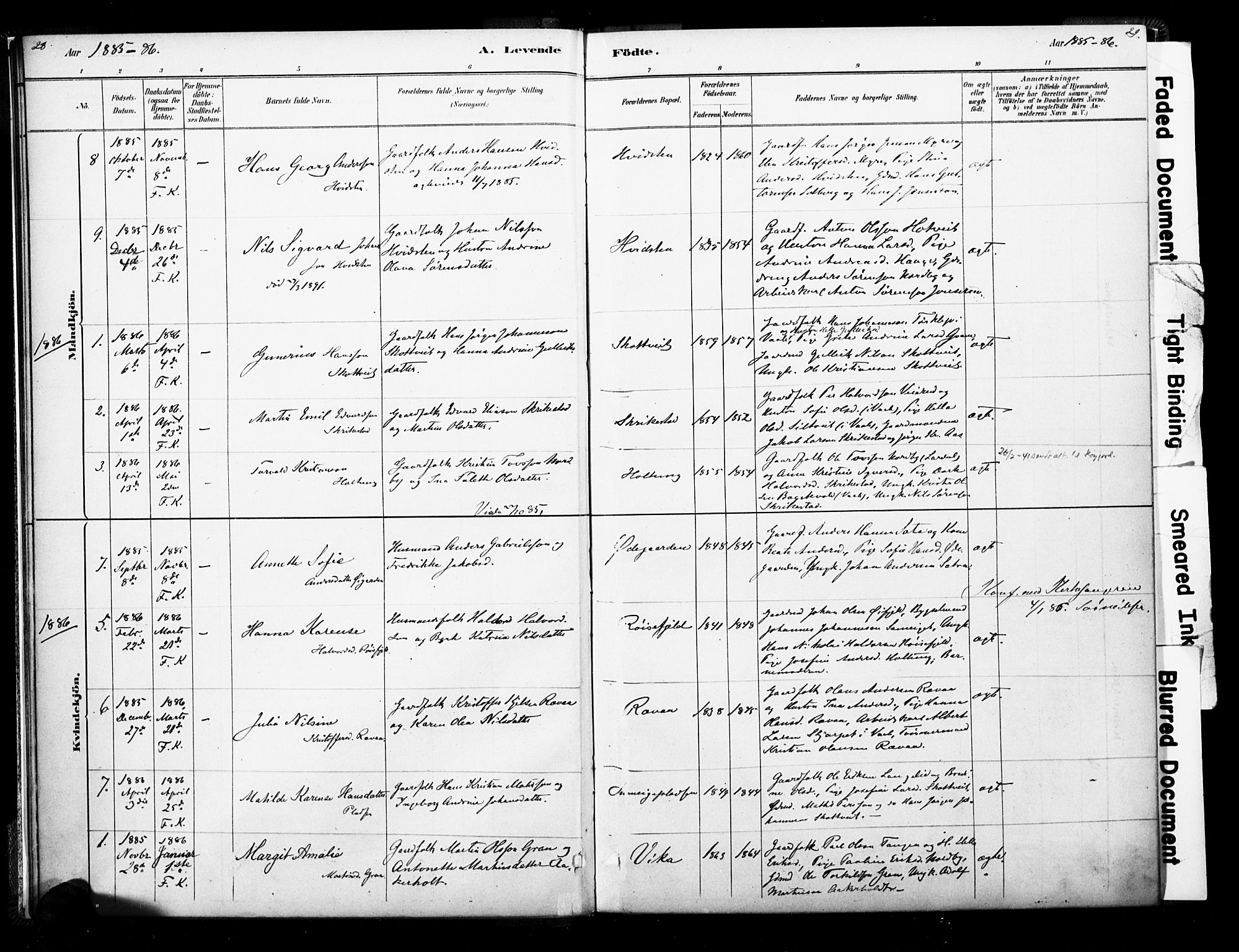Ramnes kirkebøker, SAKO/A-314/F/Fb/L0001: Parish register (official) no. II 1, 1878-1894, p. 28-29