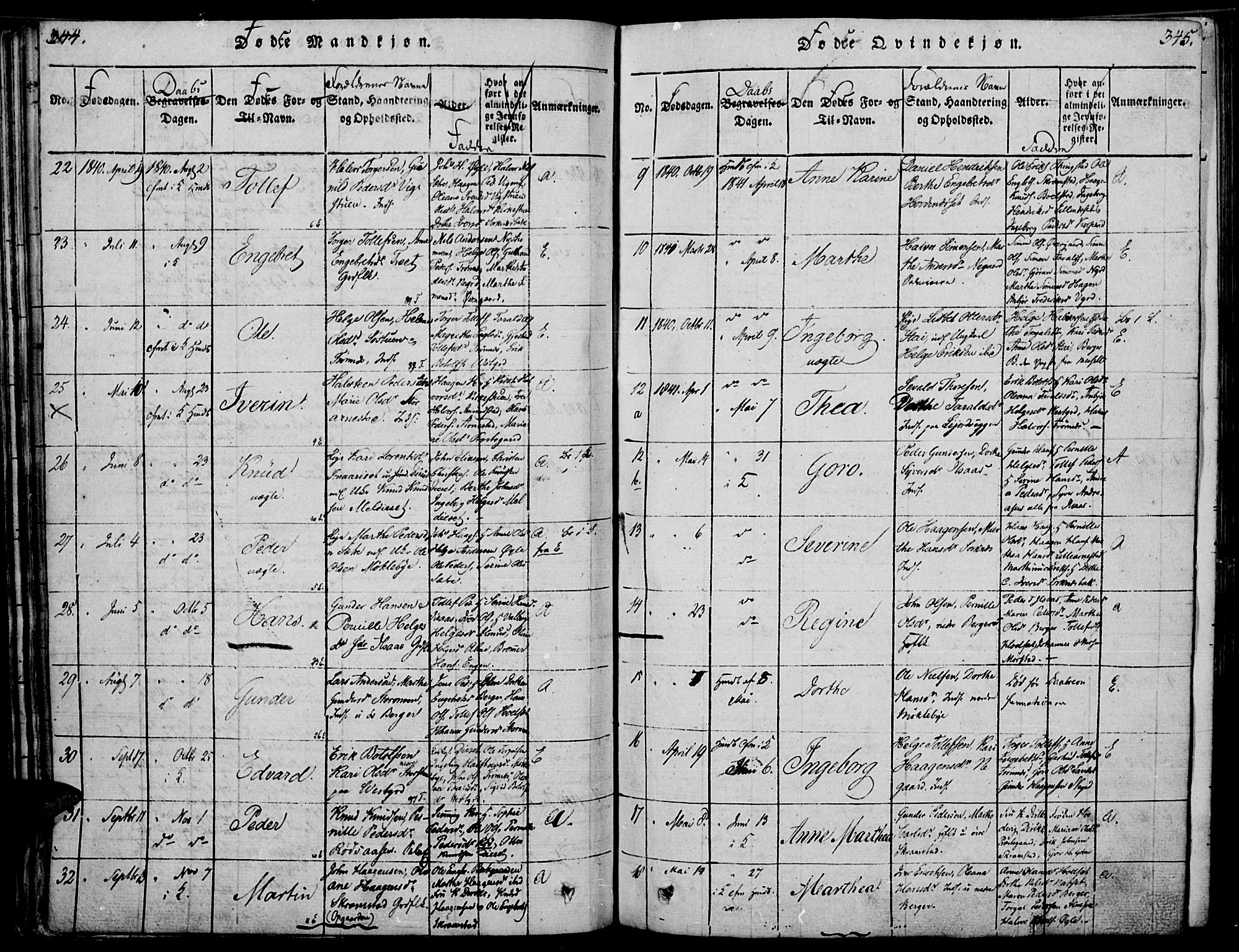 Åmot prestekontor, Hedmark, AV/SAH-PREST-056/H/Ha/Haa/L0005: Parish register (official) no. 5, 1815-1841, p. 344-345