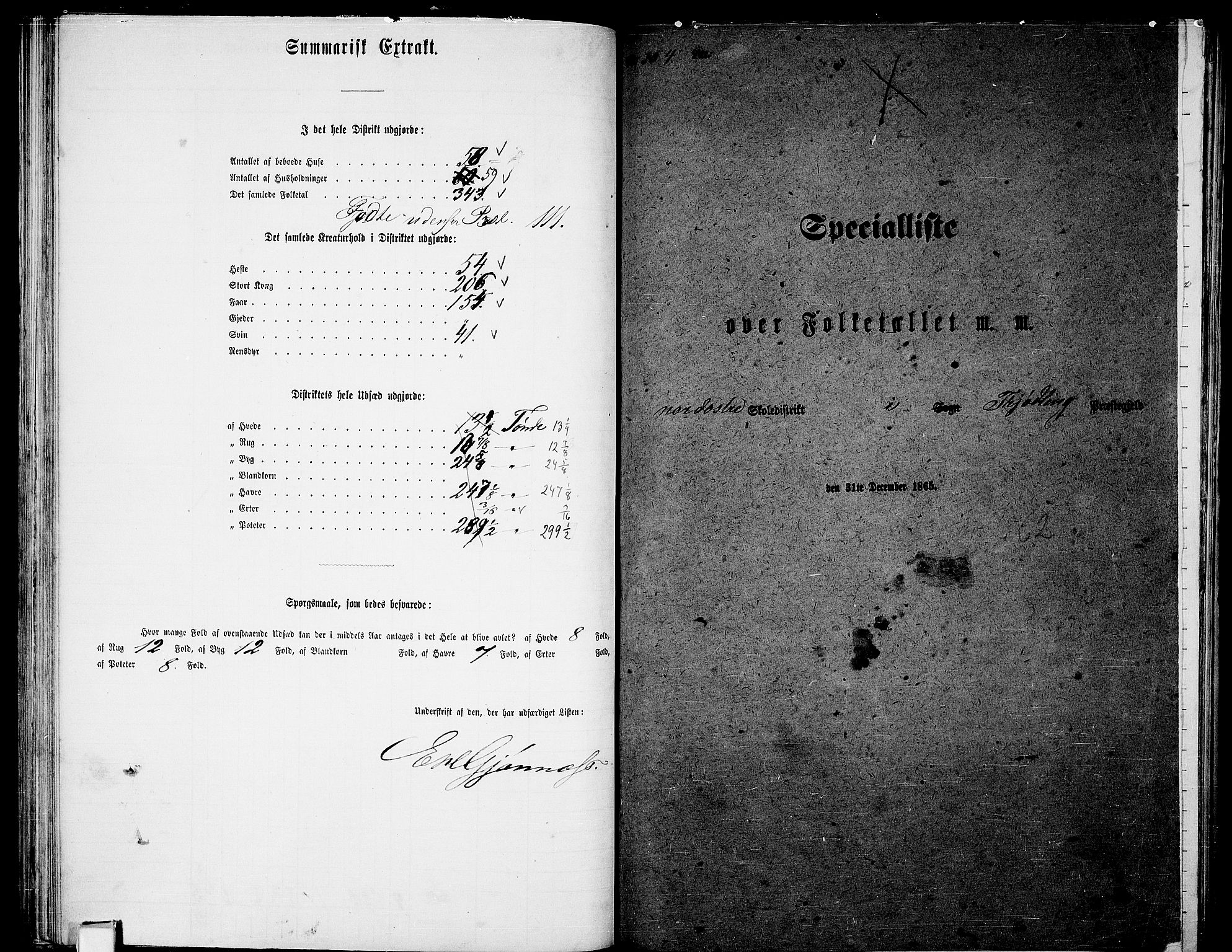 RA, 1865 census for Tjølling, 1865, p. 89