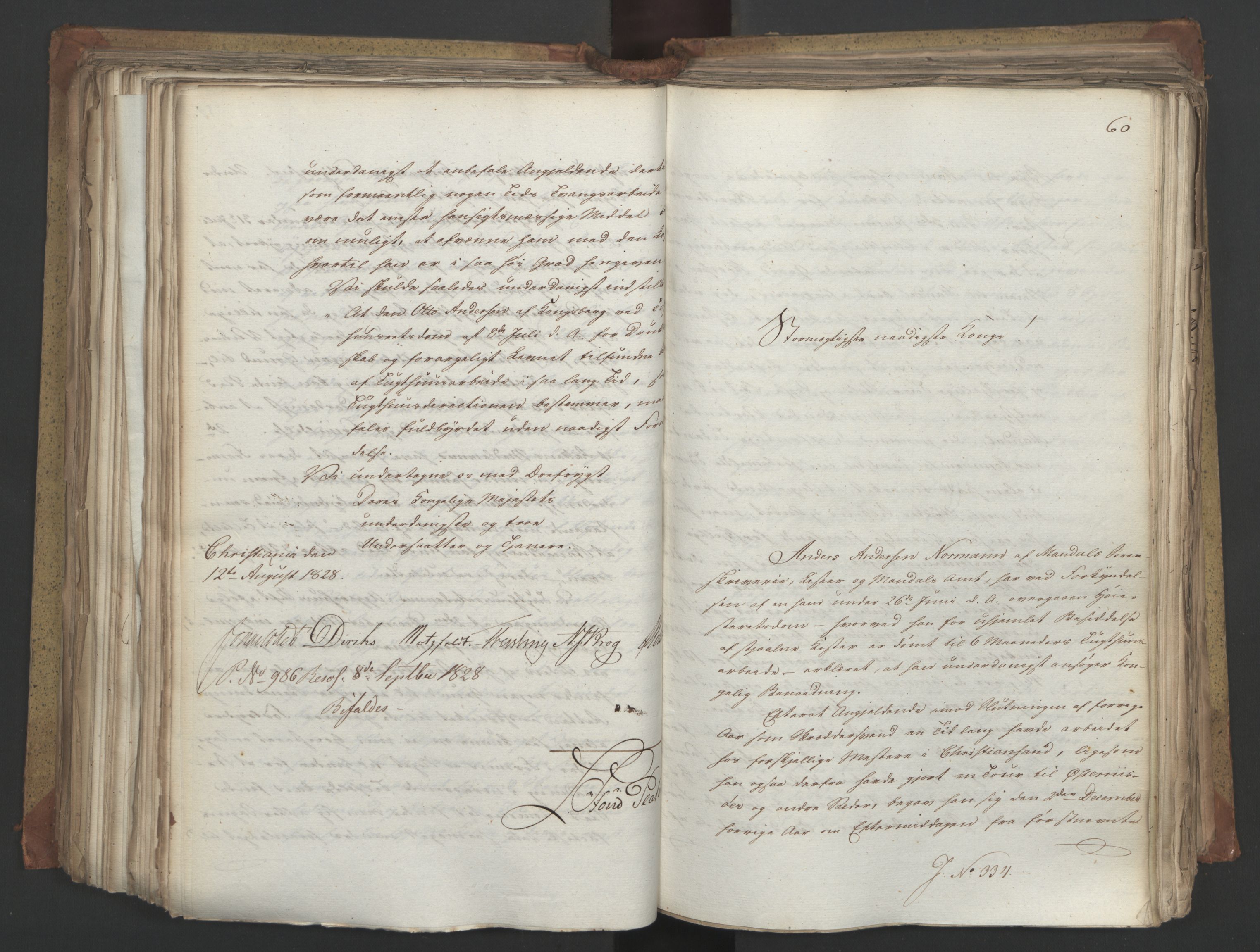 Statsrådsavdelingen i Stockholm, AV/RA-S-1003/D/Da/L0055: Regjeringsinnstillinger nr. 231-435, 1828, p. 335