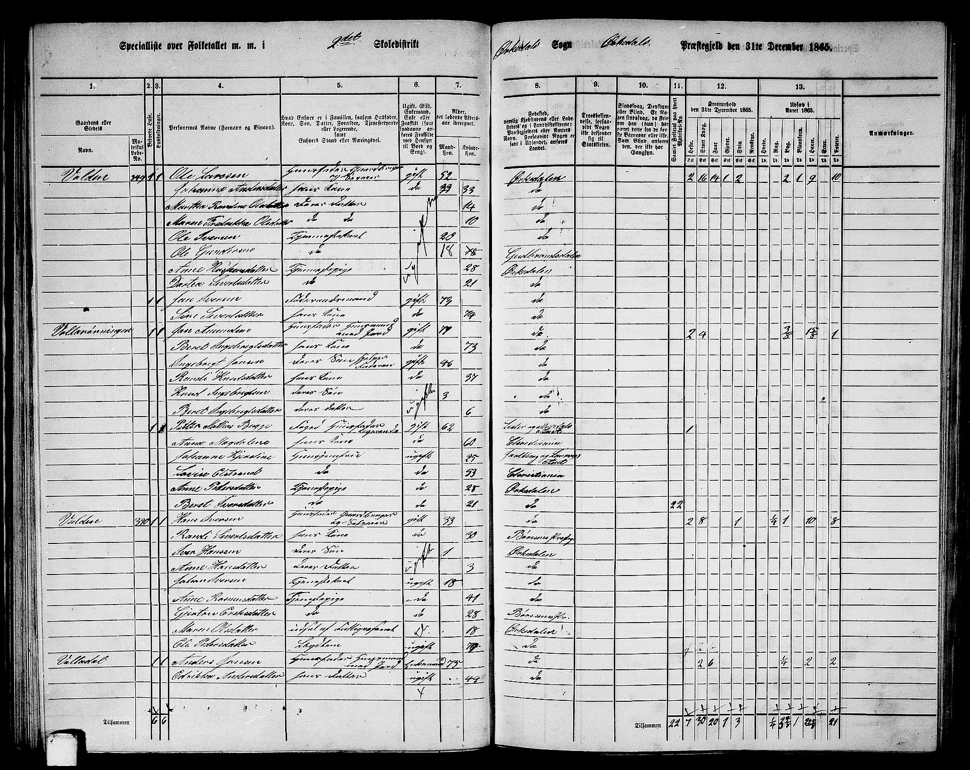 RA, 1865 census for Orkdal, 1865, p. 71