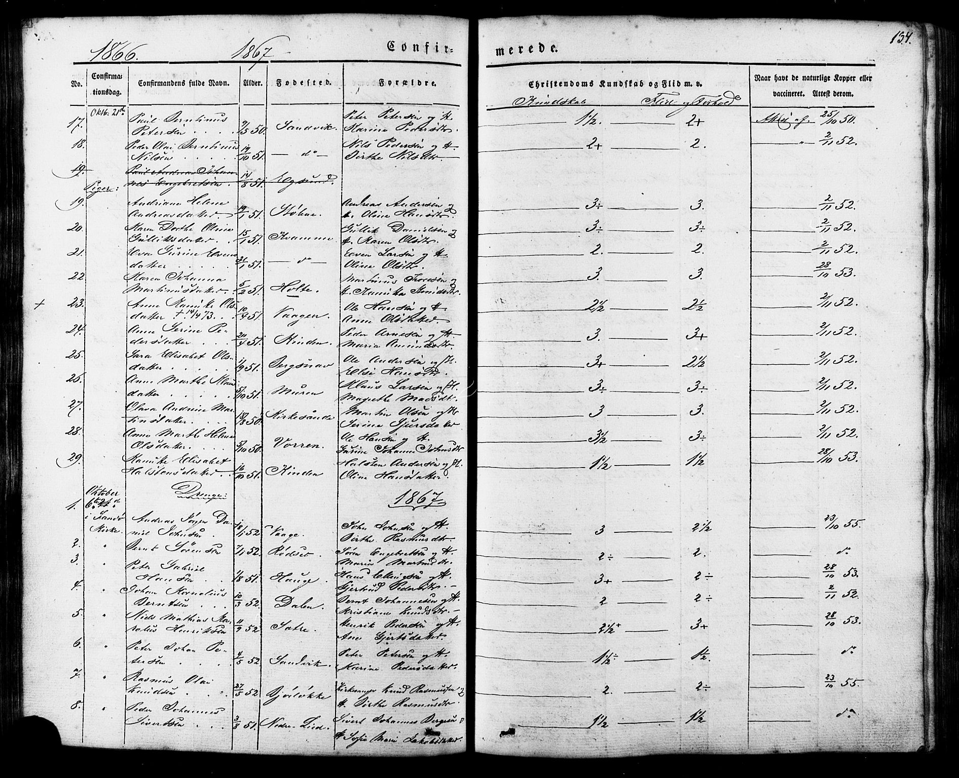 Ministerialprotokoller, klokkerbøker og fødselsregistre - Møre og Romsdal, AV/SAT-A-1454/503/L0034: Parish register (official) no. 503A02, 1841-1884, p. 134