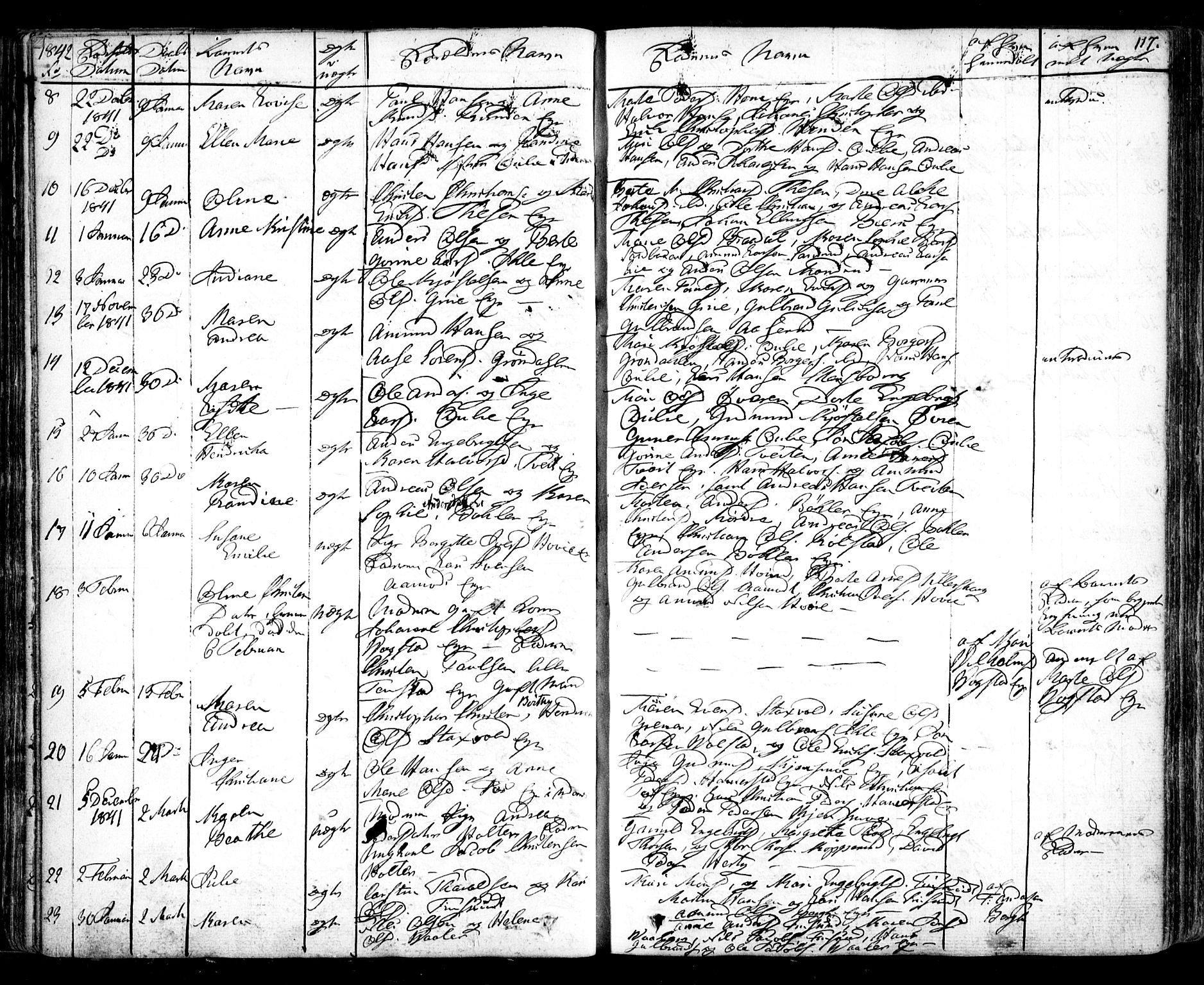 Nes prestekontor Kirkebøker, AV/SAO-A-10410/F/Fa/L0006: Parish register (official) no. I 6, 1833-1845, p. 117