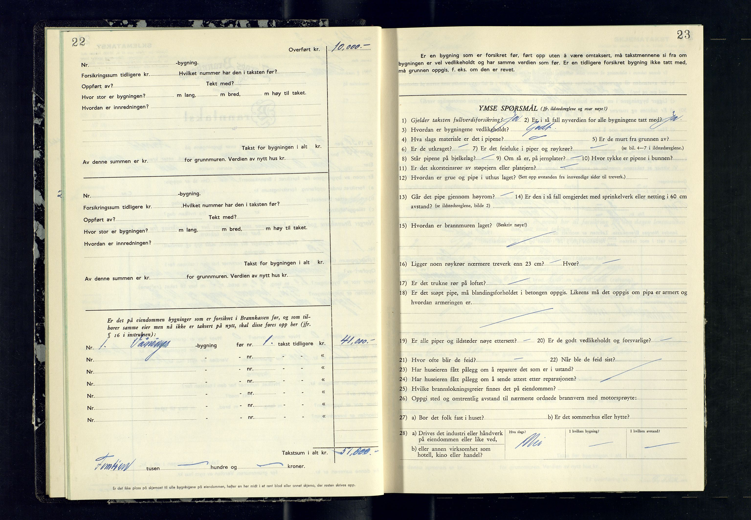 Skjervøy lensmannskontor, AV/SATØ-SATØ-63/F/Fu/Fub/L0275: Branntakstprotokoll (S), 1950-1951, p. 22-23