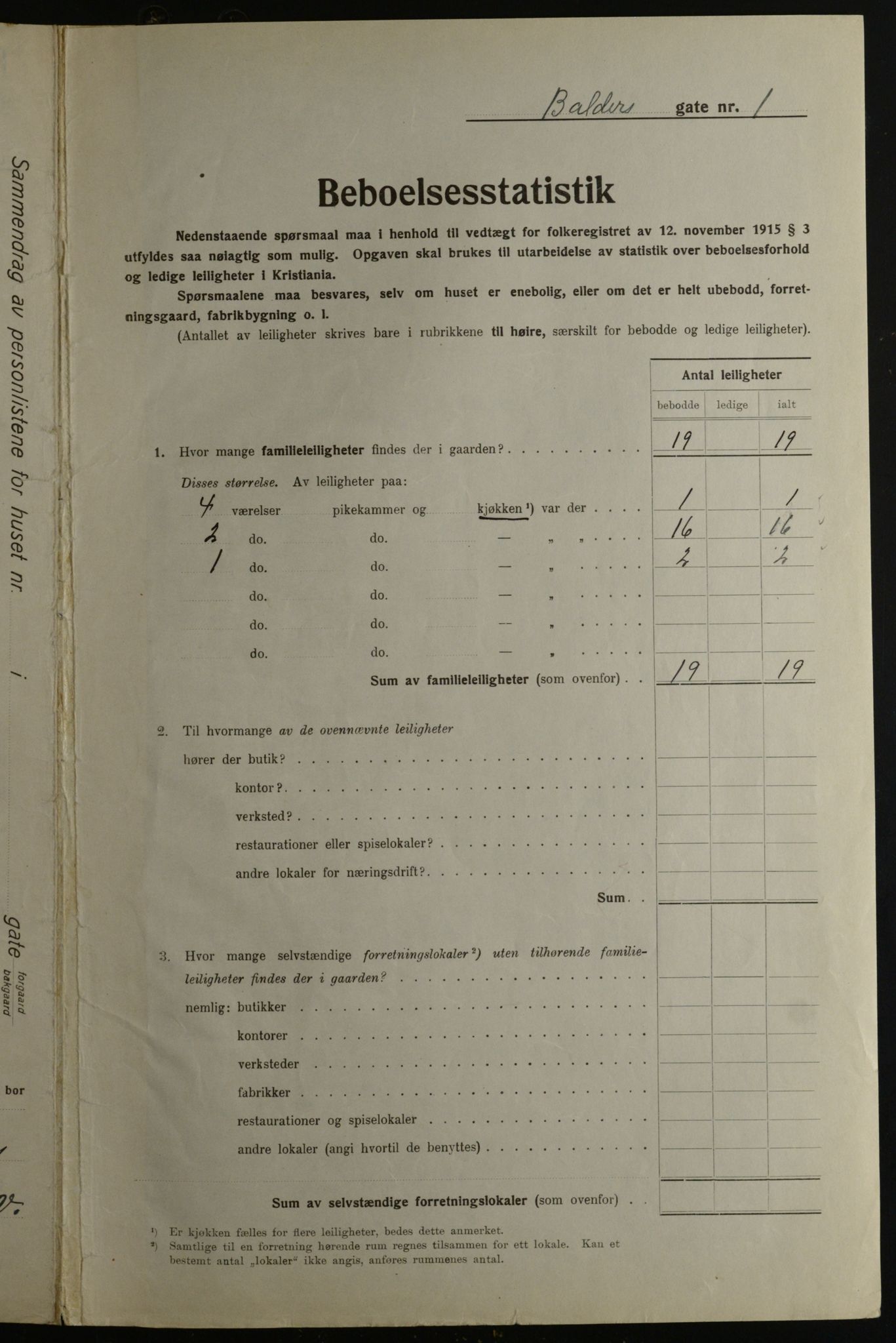 OBA, Municipal Census 1923 for Kristiania, 1923, p. 3616