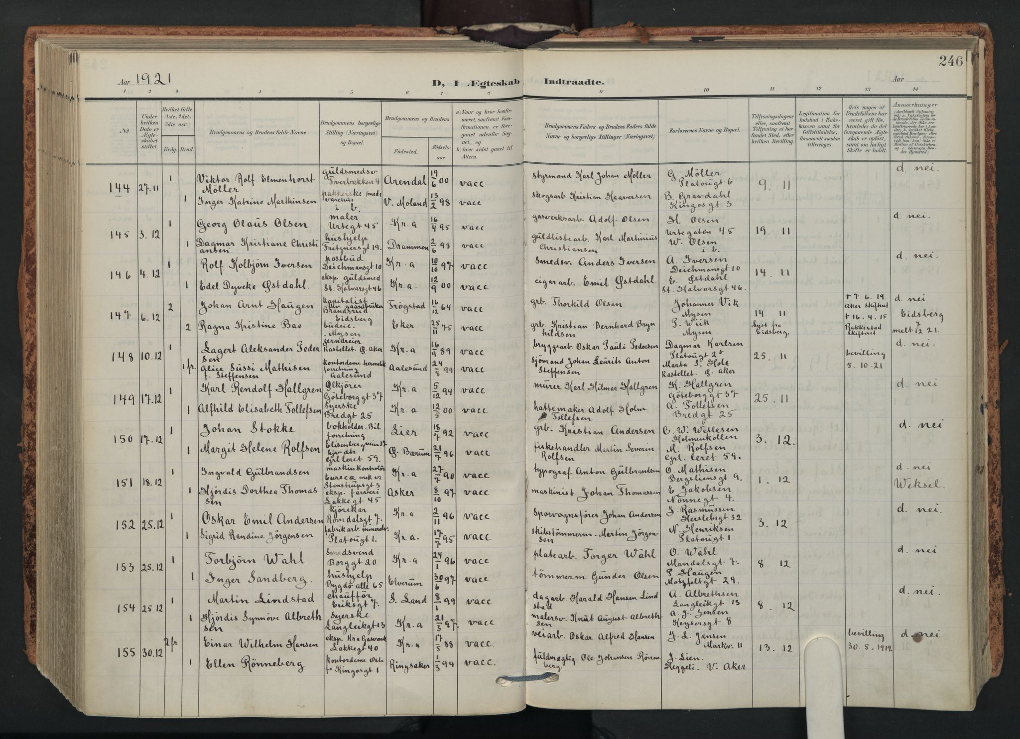 Grønland prestekontor Kirkebøker, AV/SAO-A-10848/F/Fa/L0017: Parish register (official) no. 17, 1906-1934, p. 246