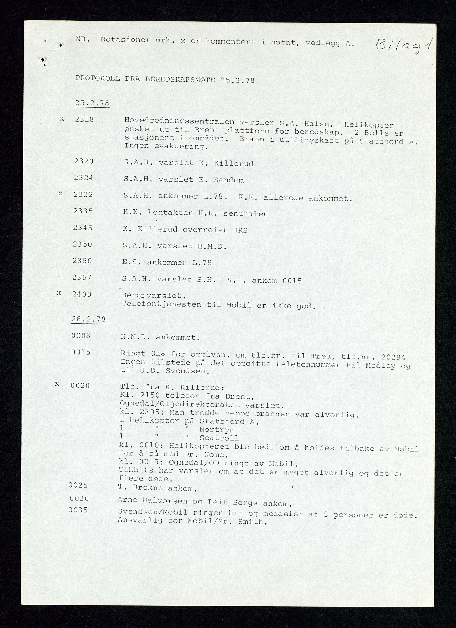 Pa 1339 - Statoil ASA, SAST/A-101656/0001/D/Dm/L0410: Utblåsing. Ulykker og Skader., 1978, p. 3