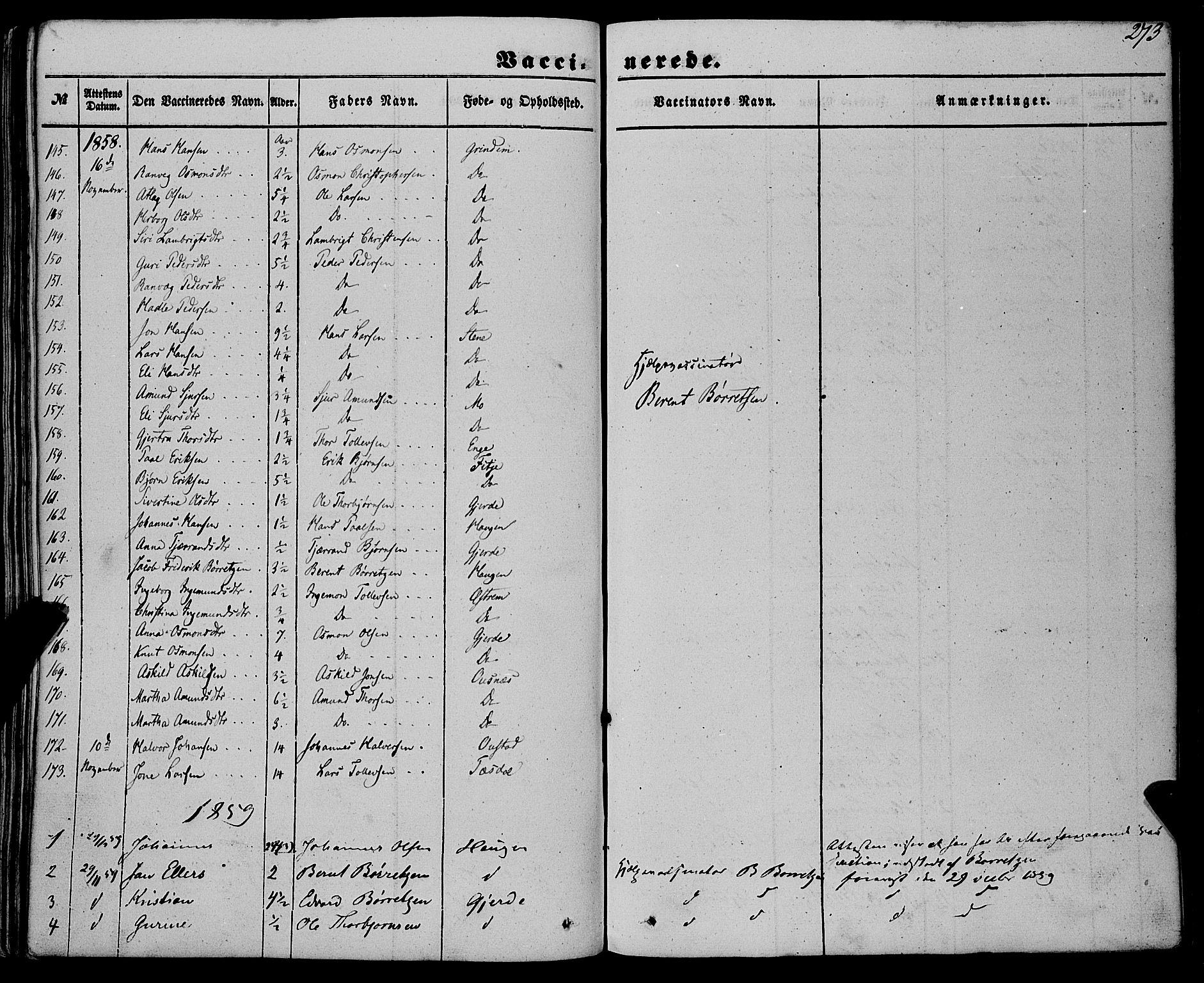 Etne sokneprestembete, AV/SAB-A-75001/H/Haa: Parish register (official) no. A 8, 1848-1862, p. 273