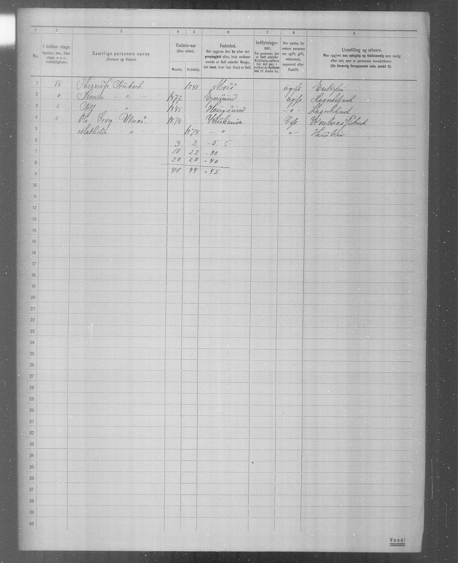 OBA, Municipal Census 1904 for Kristiania, 1904, p. 5165