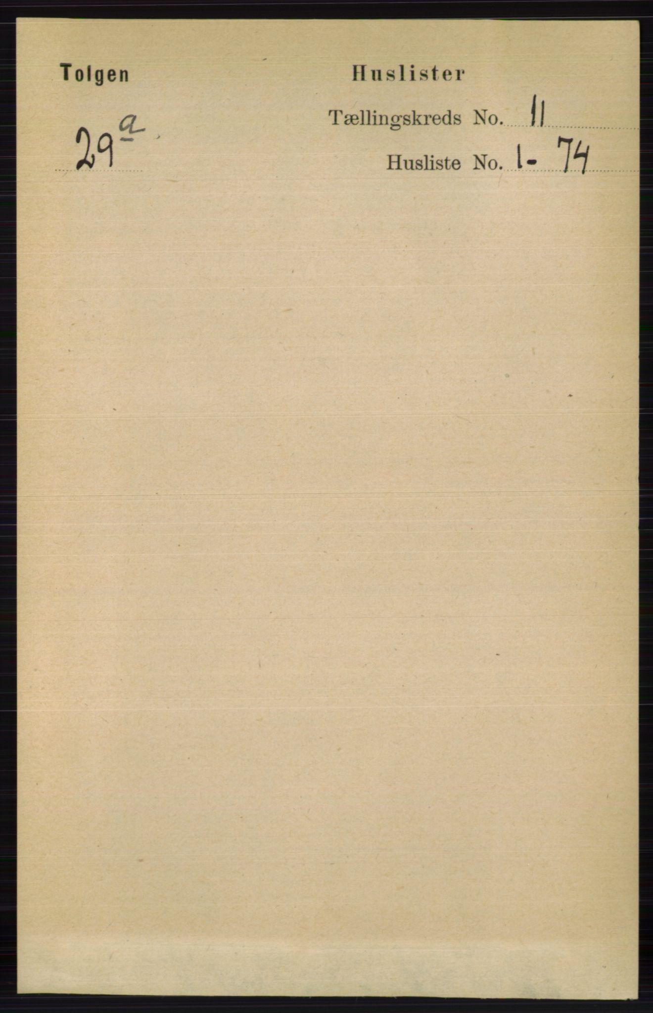 RA, 1891 census for 0436 Tolga, 1891, p. 3143