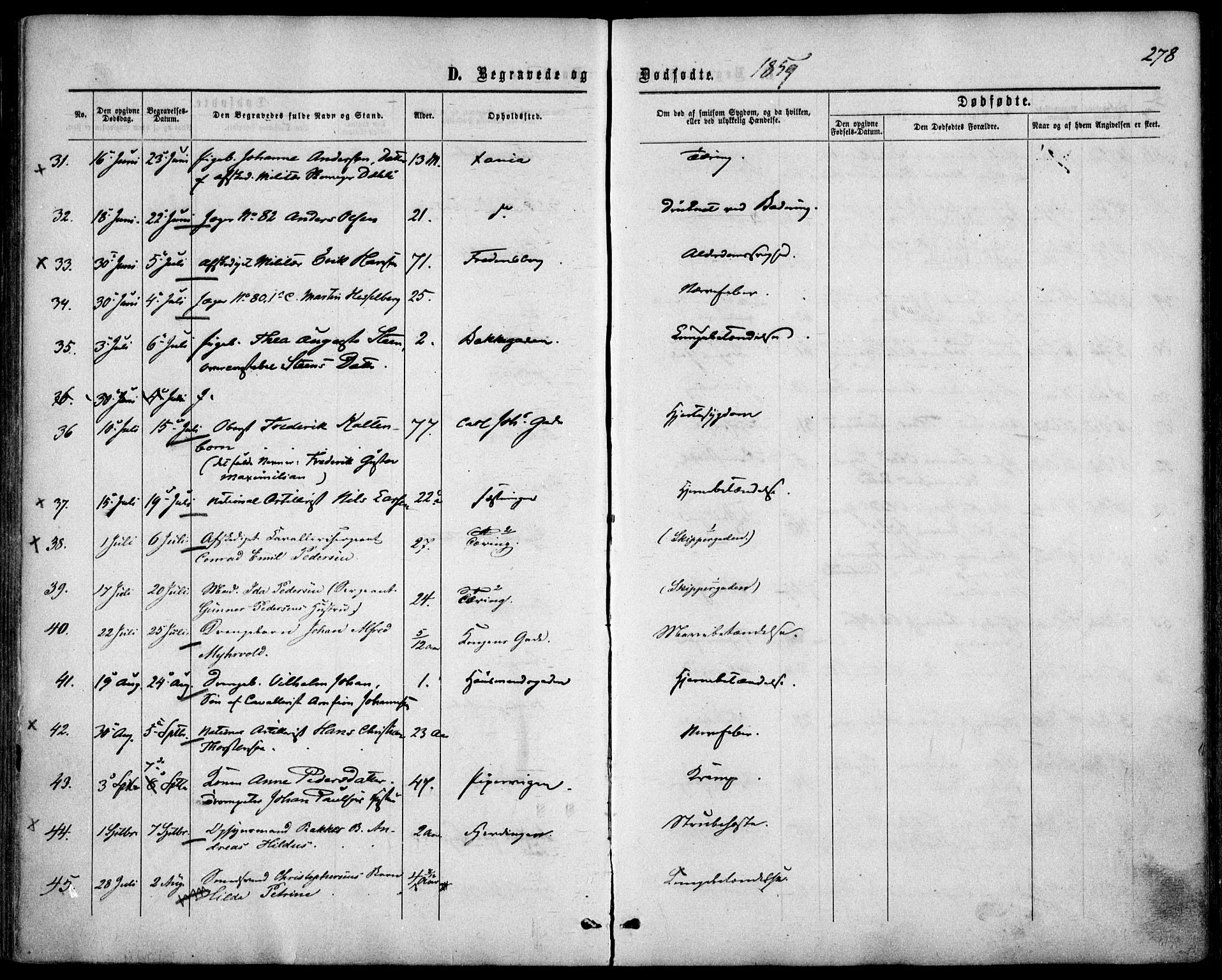 Garnisonsmenigheten Kirkebøker, AV/SAO-A-10846/F/Fa/L0010: Parish register (official) no. 10, 1859-1869, p. 278